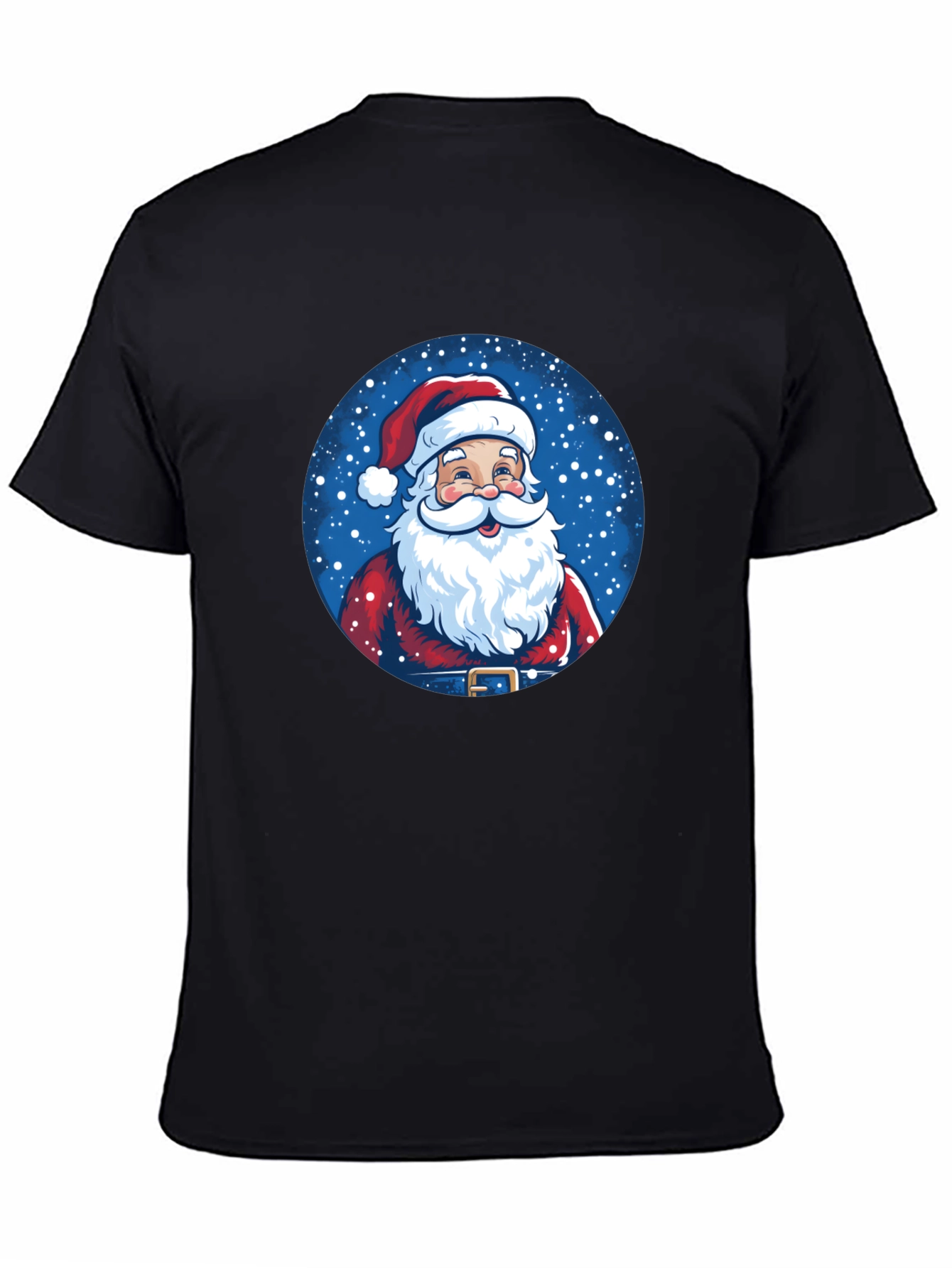 Santa Claus Graphic Print T-Shirt Festive Holiday Apparel