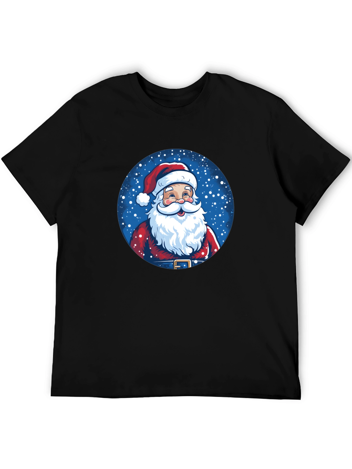 Santa Claus Graphic Print T-Shirt Festive Holiday Apparel