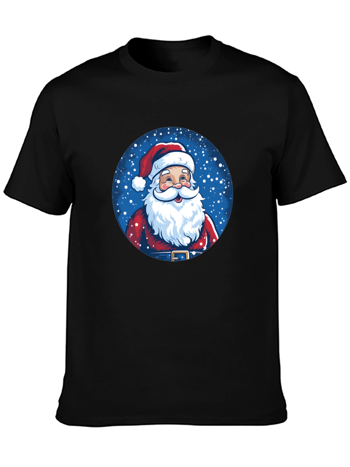 Santa Claus Graphic Print T-Shirt Festive Holiday Apparel