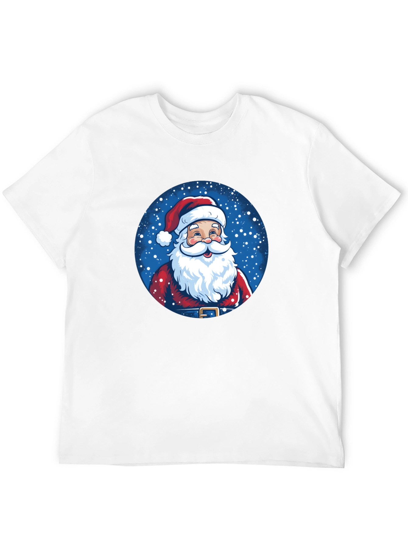 Santa Claus Graphic Print T-Shirt Festive Holiday Apparel