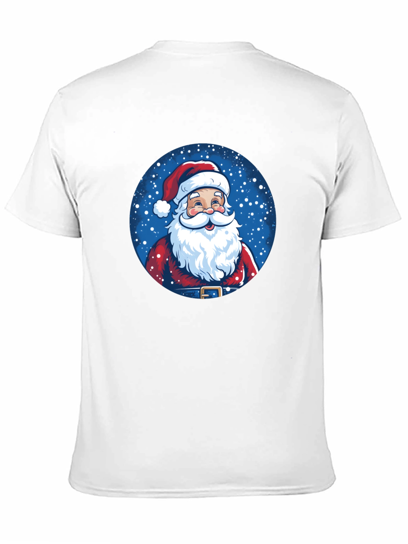 Santa Claus Graphic Print T-Shirt Festive Holiday Apparel