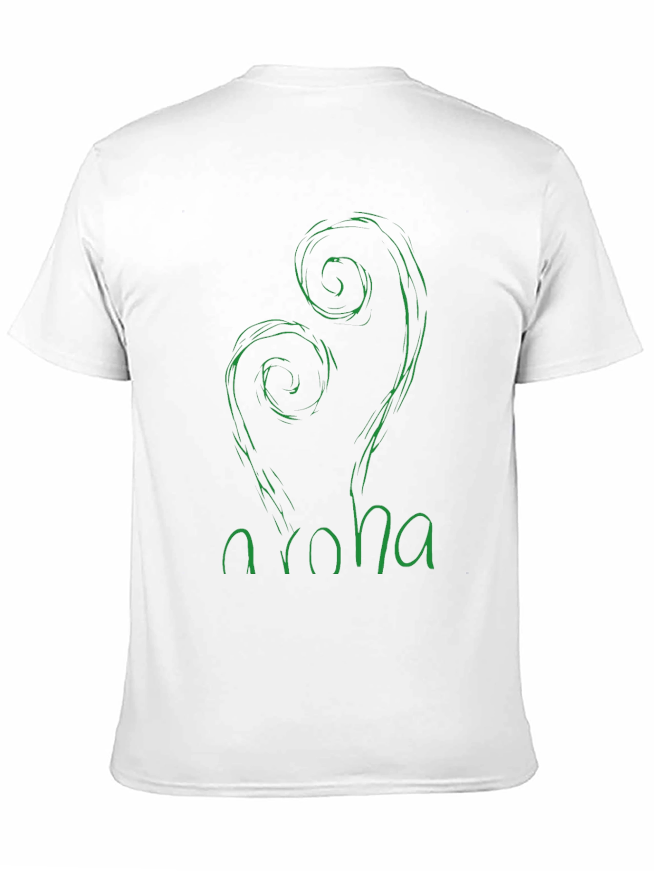 Aroha Fern Graphic Tee - Black Cotton T-Shirt