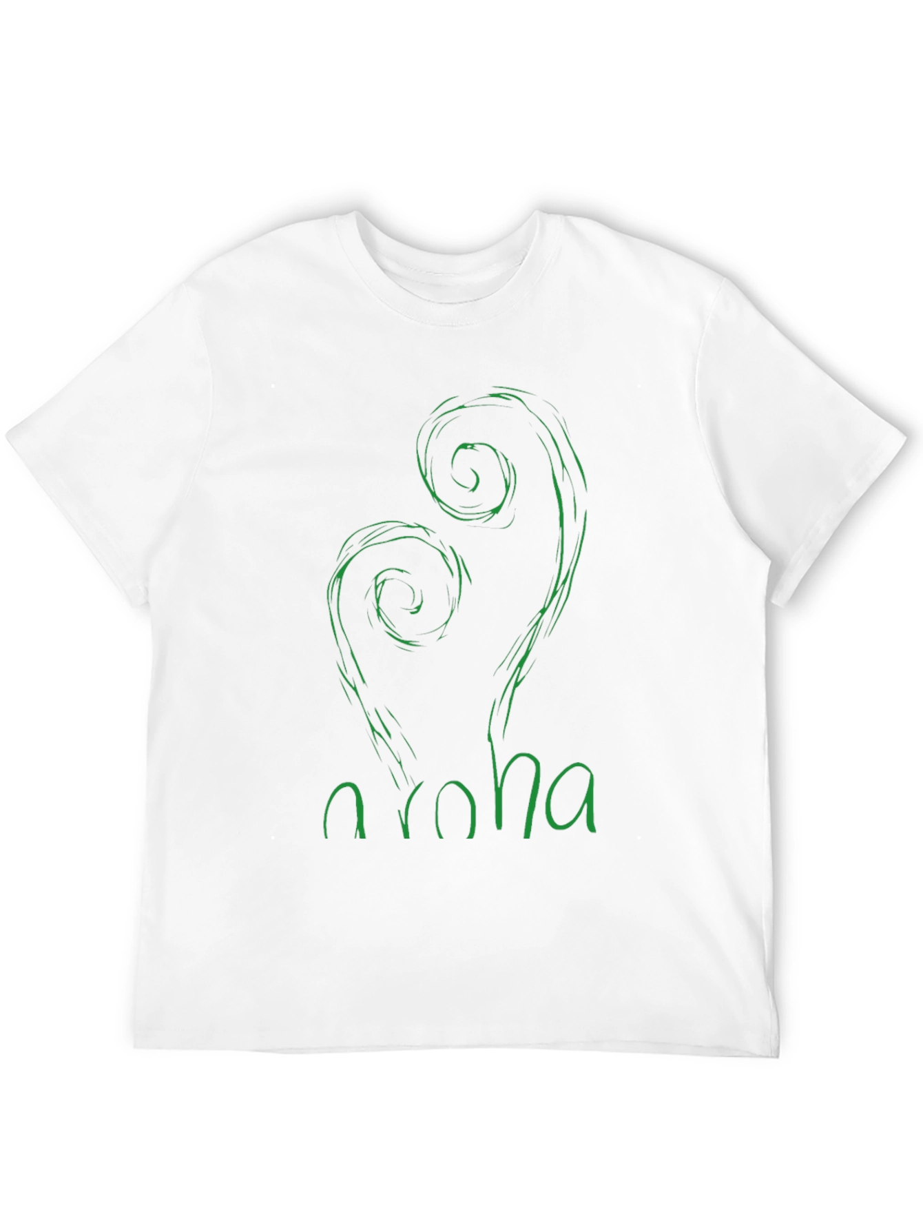 Aroha Fern Graphic Tee - Black Cotton T-Shirt