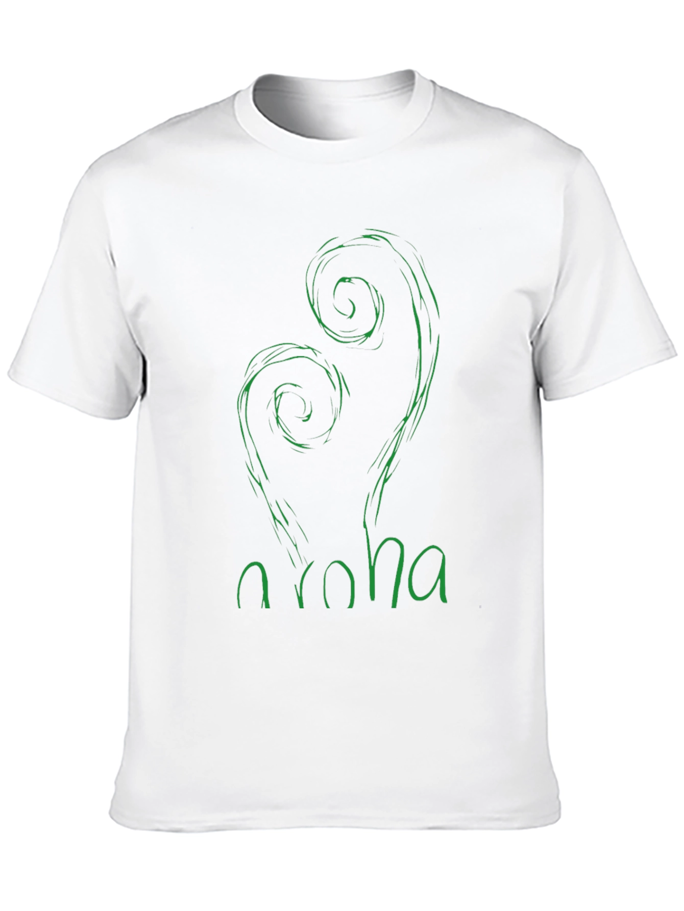 Aroha Fern Graphic Tee - Black Cotton T-Shirt