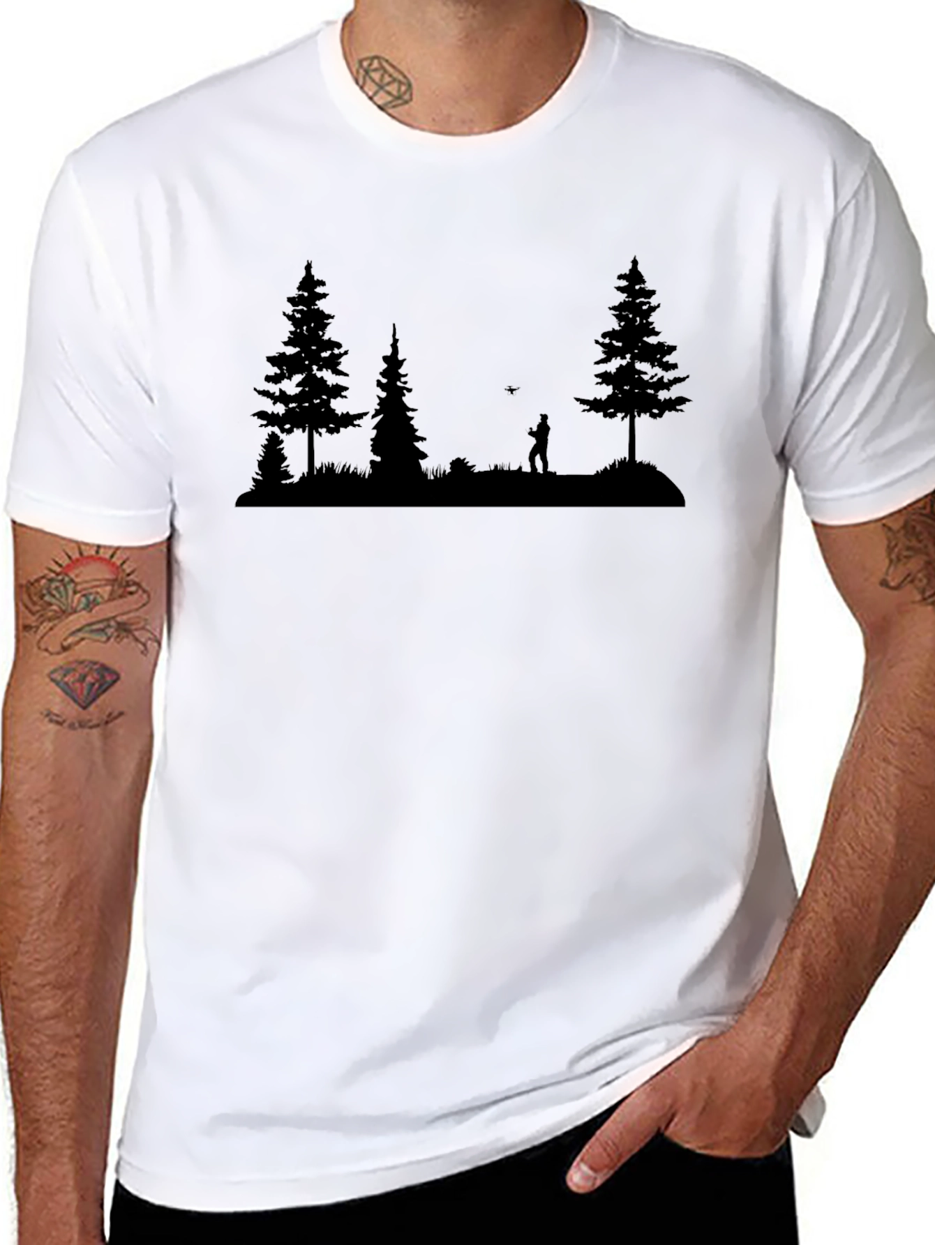 Nature Scene T-Shirt - Black Tee