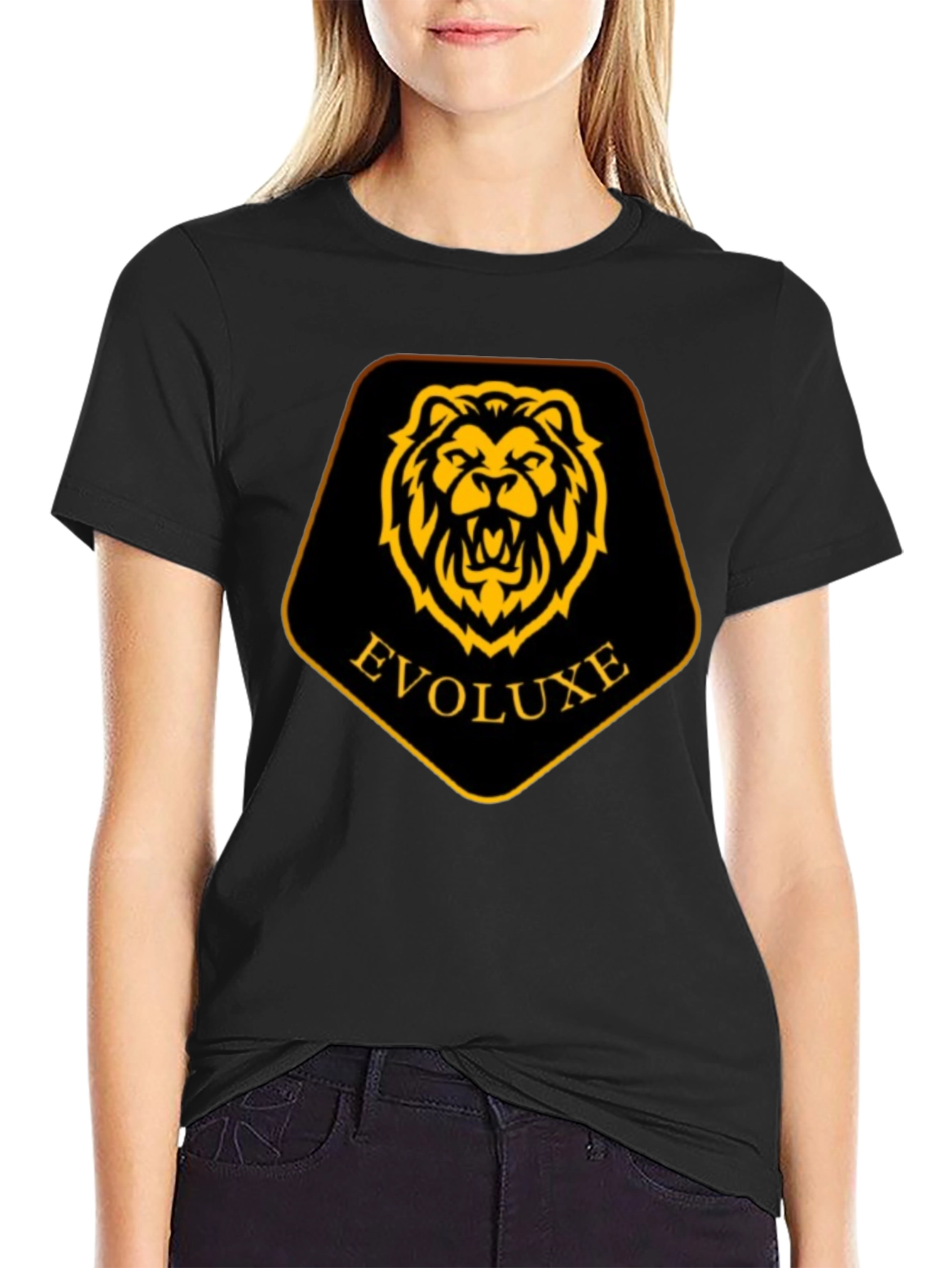 Evoluxe Lion Graphic Tee - Black