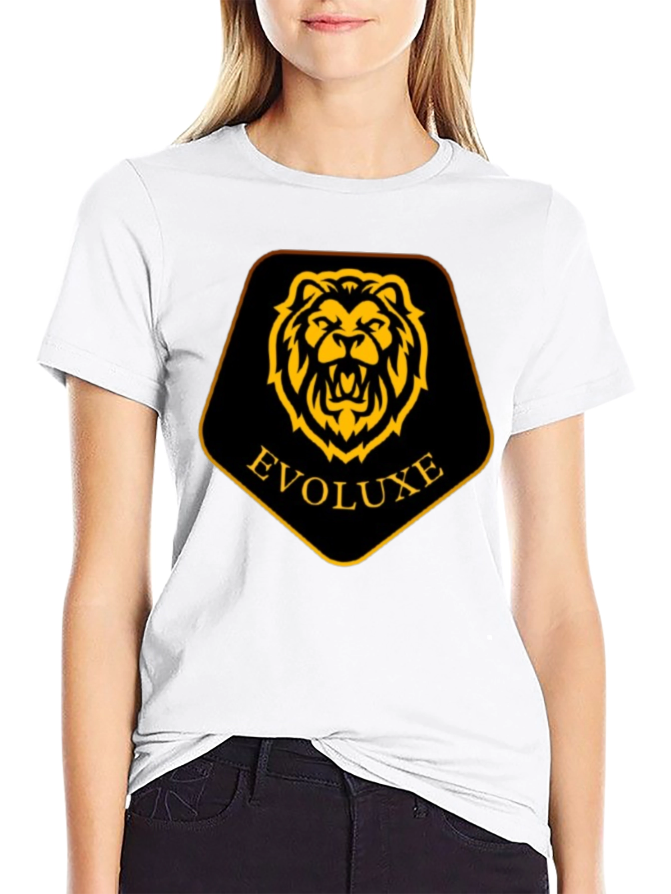Evoluxe Lion Graphic Tee - Black