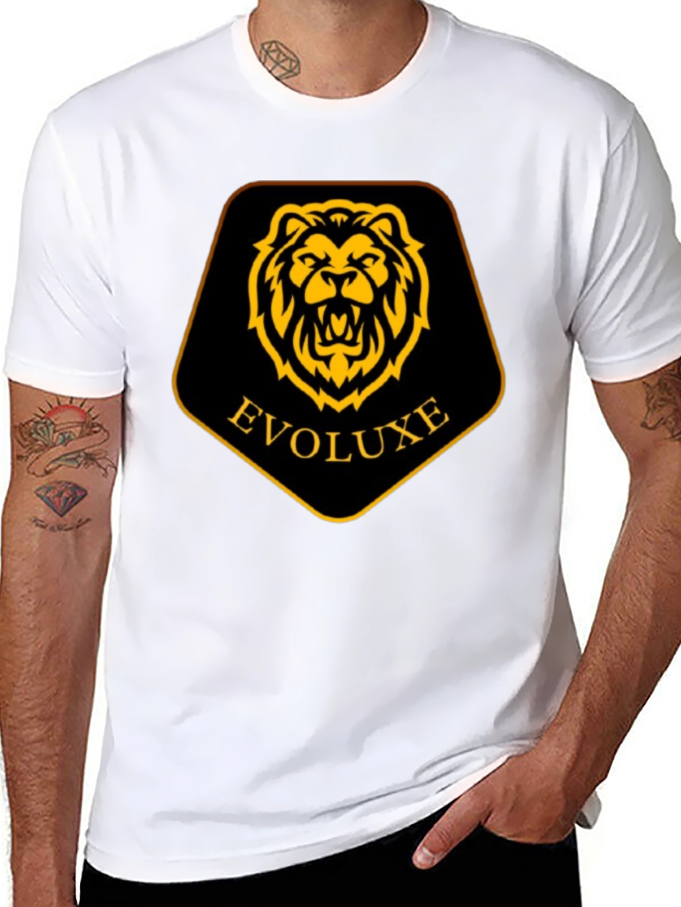 Evoluxe Lion Graphic Tee - Black