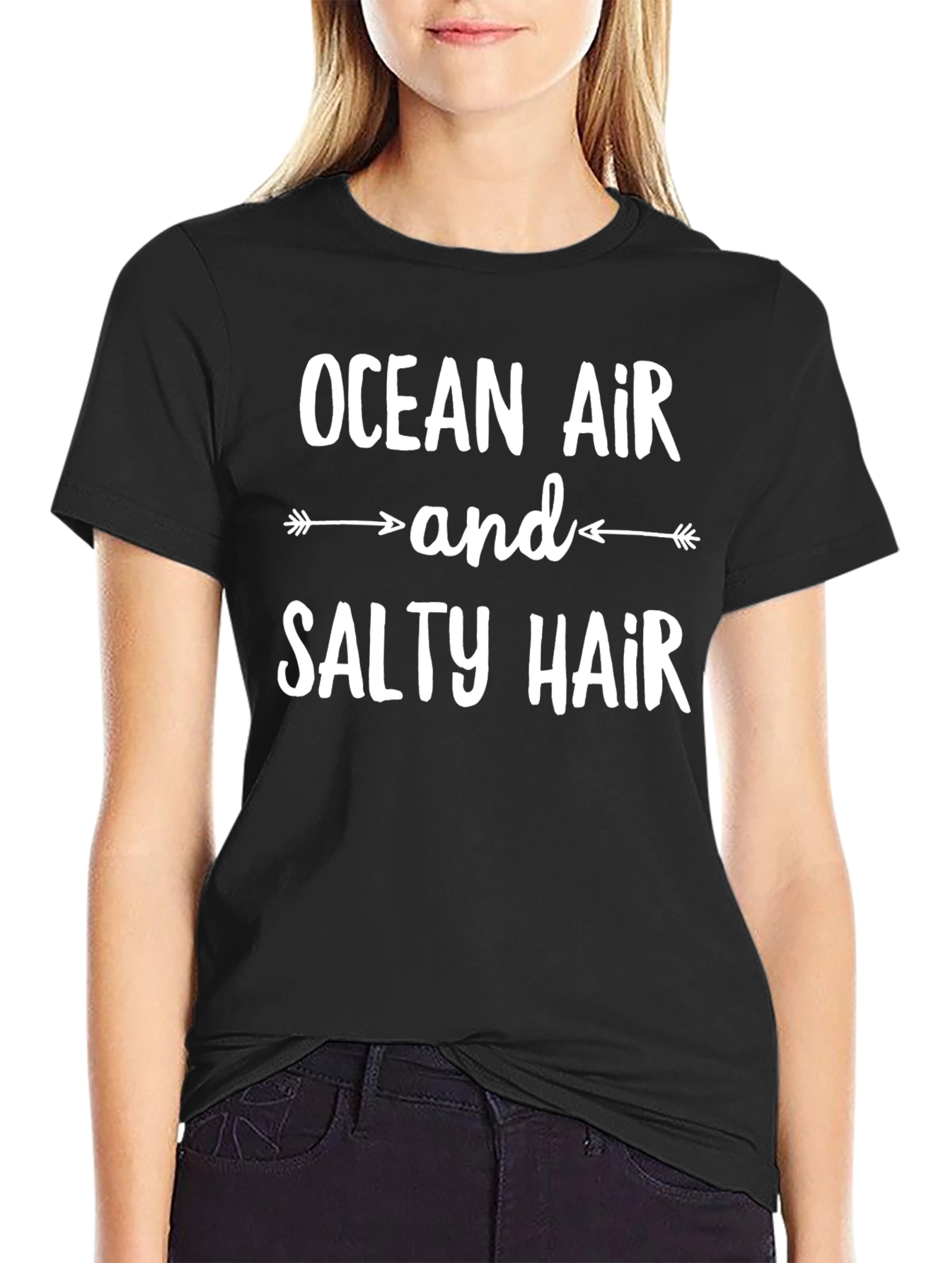 Ocean Air & Salty Hair Graphic Tee - Black