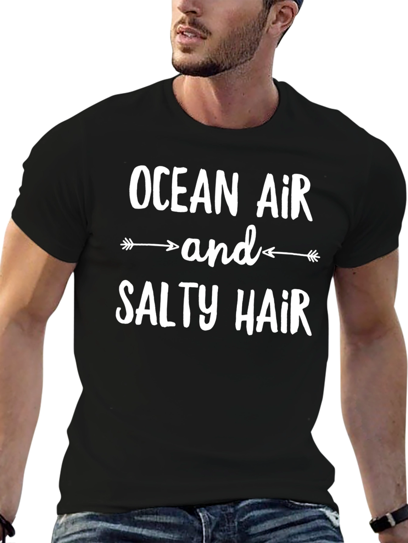 Ocean Air & Salty Hair Graphic Tee - Black