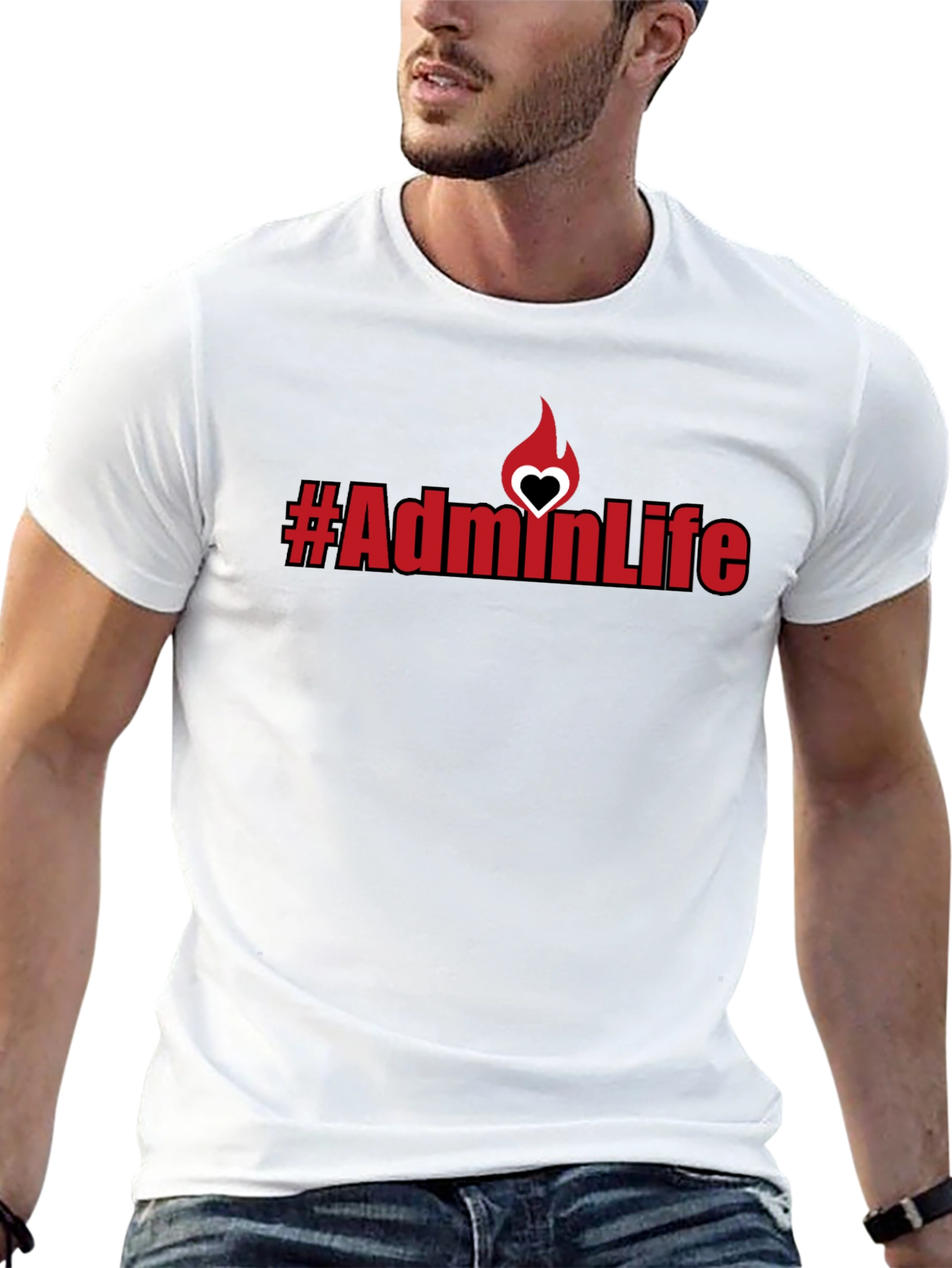 #AdminLife Graphic Tee - Black Cotton Blend T-Shirt