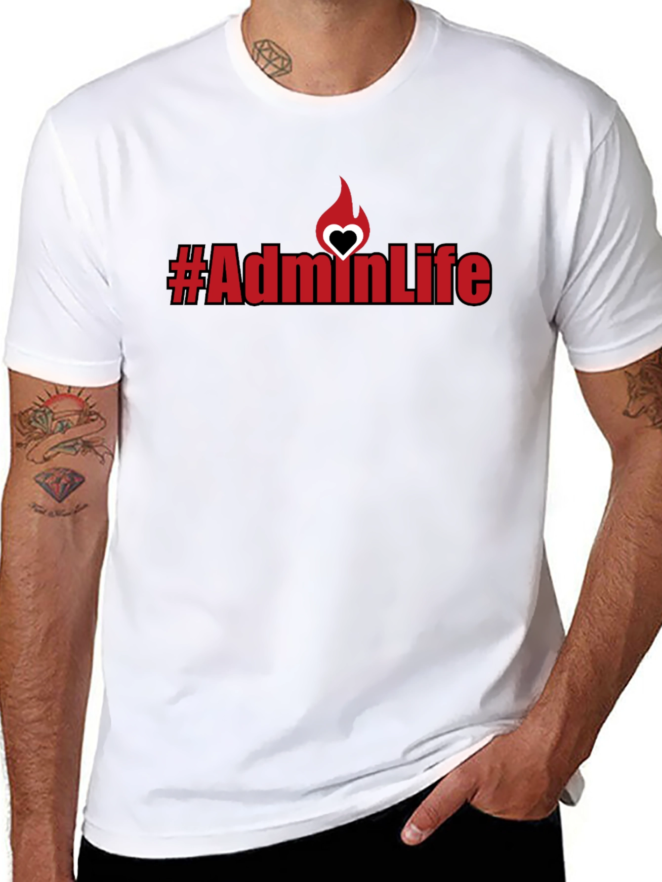 #AdminLife Graphic Tee - Black Cotton Blend T-Shirt