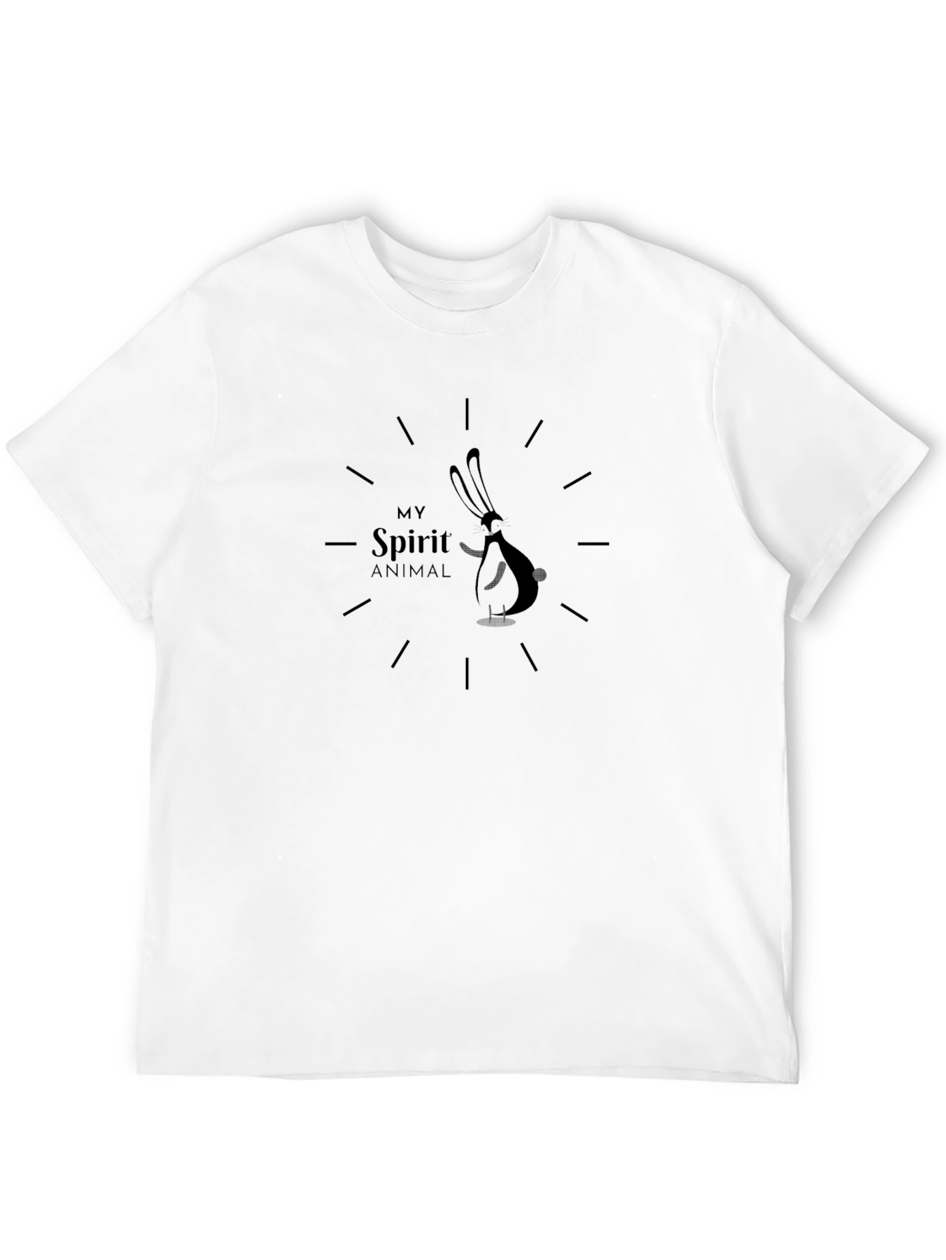 Rabbit Spirit Animal Graphic T-Shirt - Black