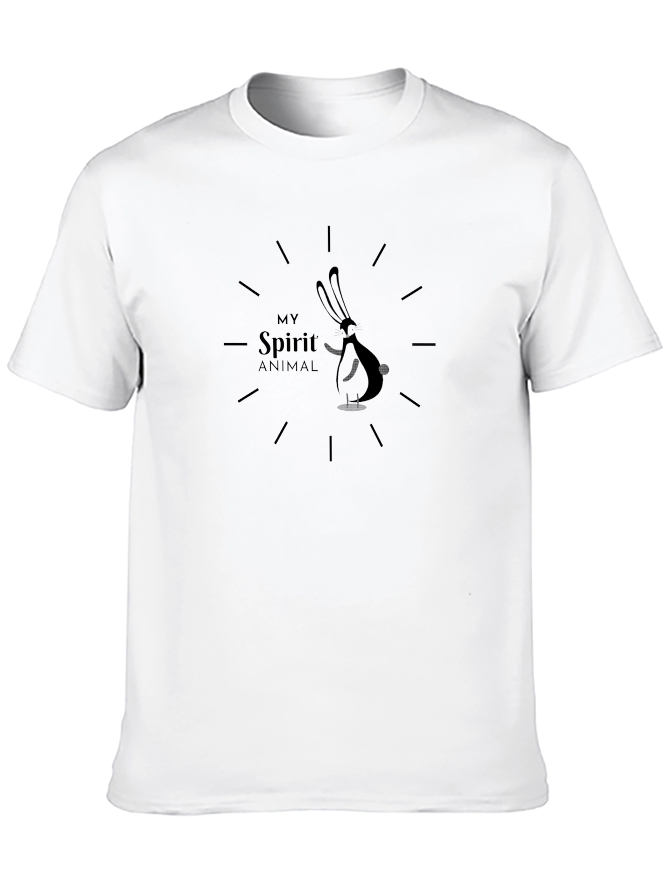 Rabbit Spirit Animal Graphic T-Shirt - Black