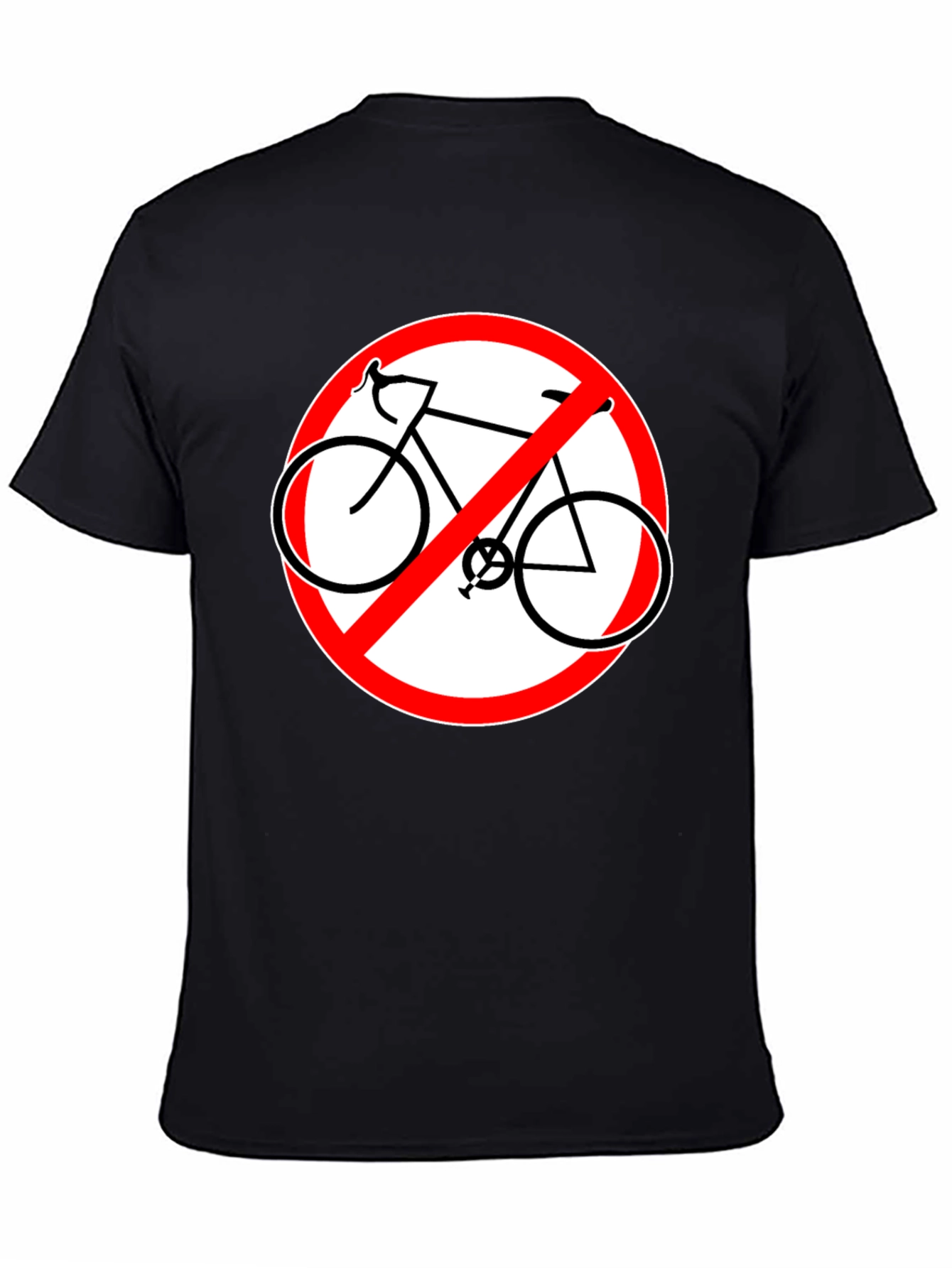 No Bicycles Allowed Graphic Black T-Shirt