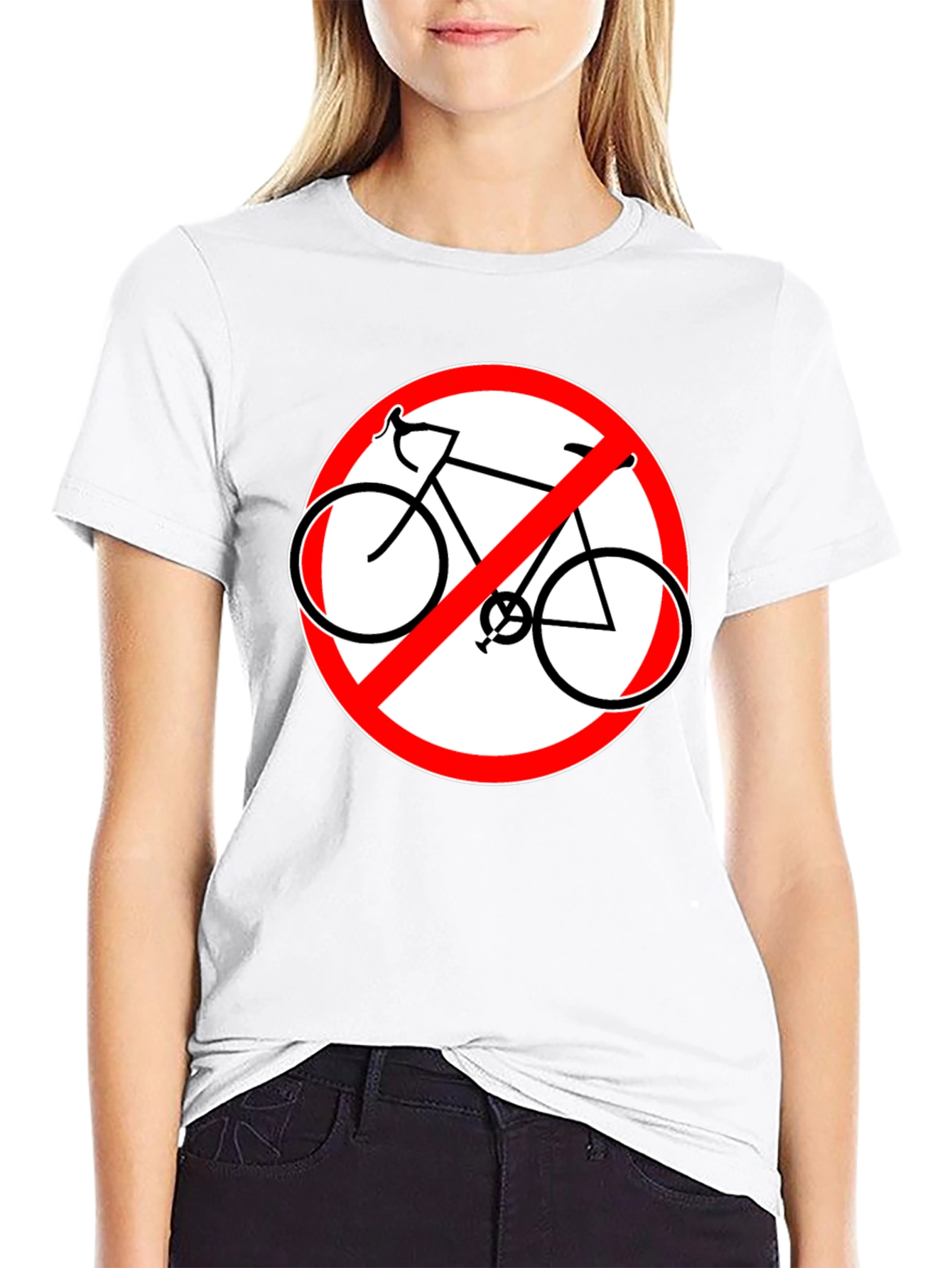 No Bicycles Allowed Graphic Black T-Shirt