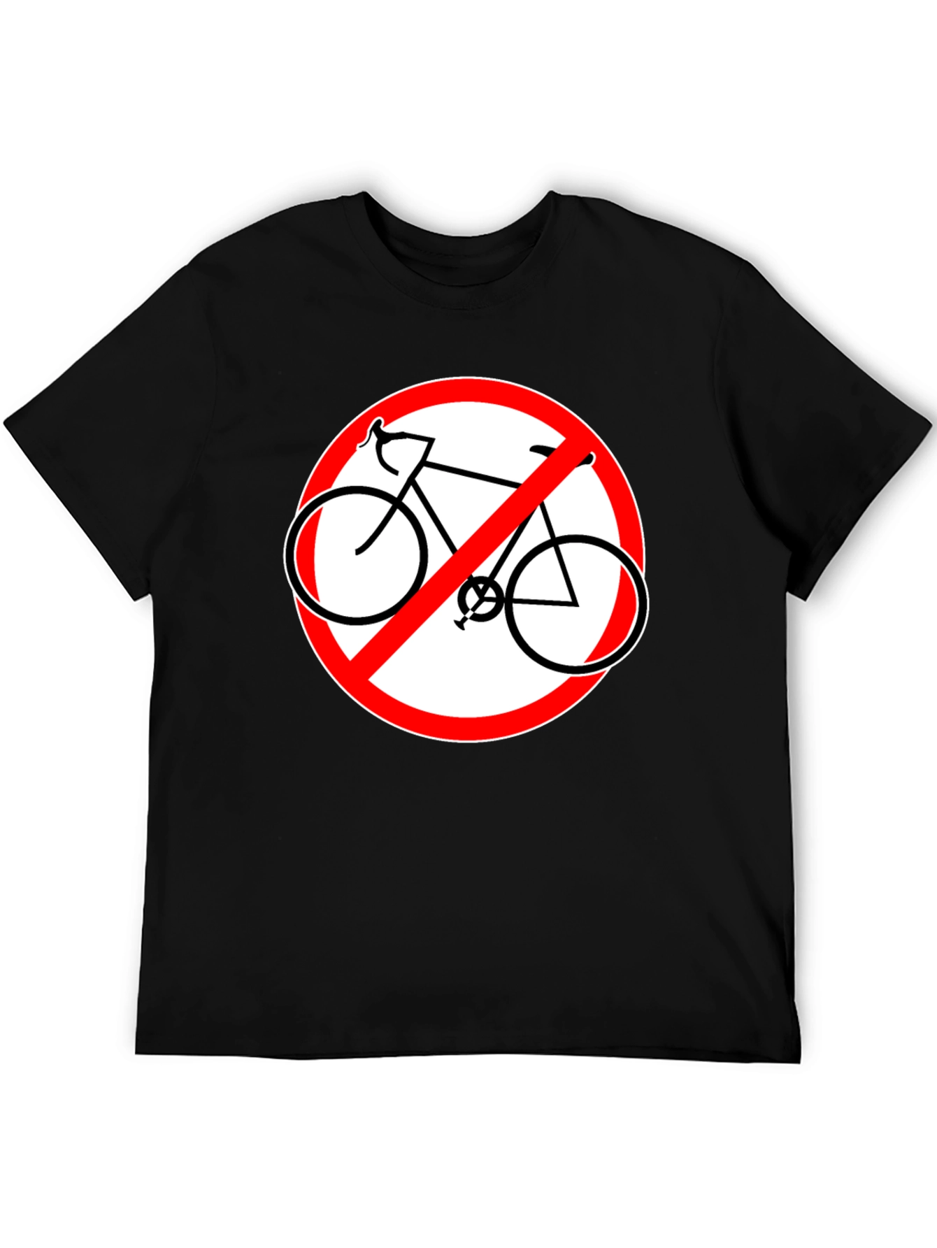 No Bicycles Allowed Graphic Black T-Shirt