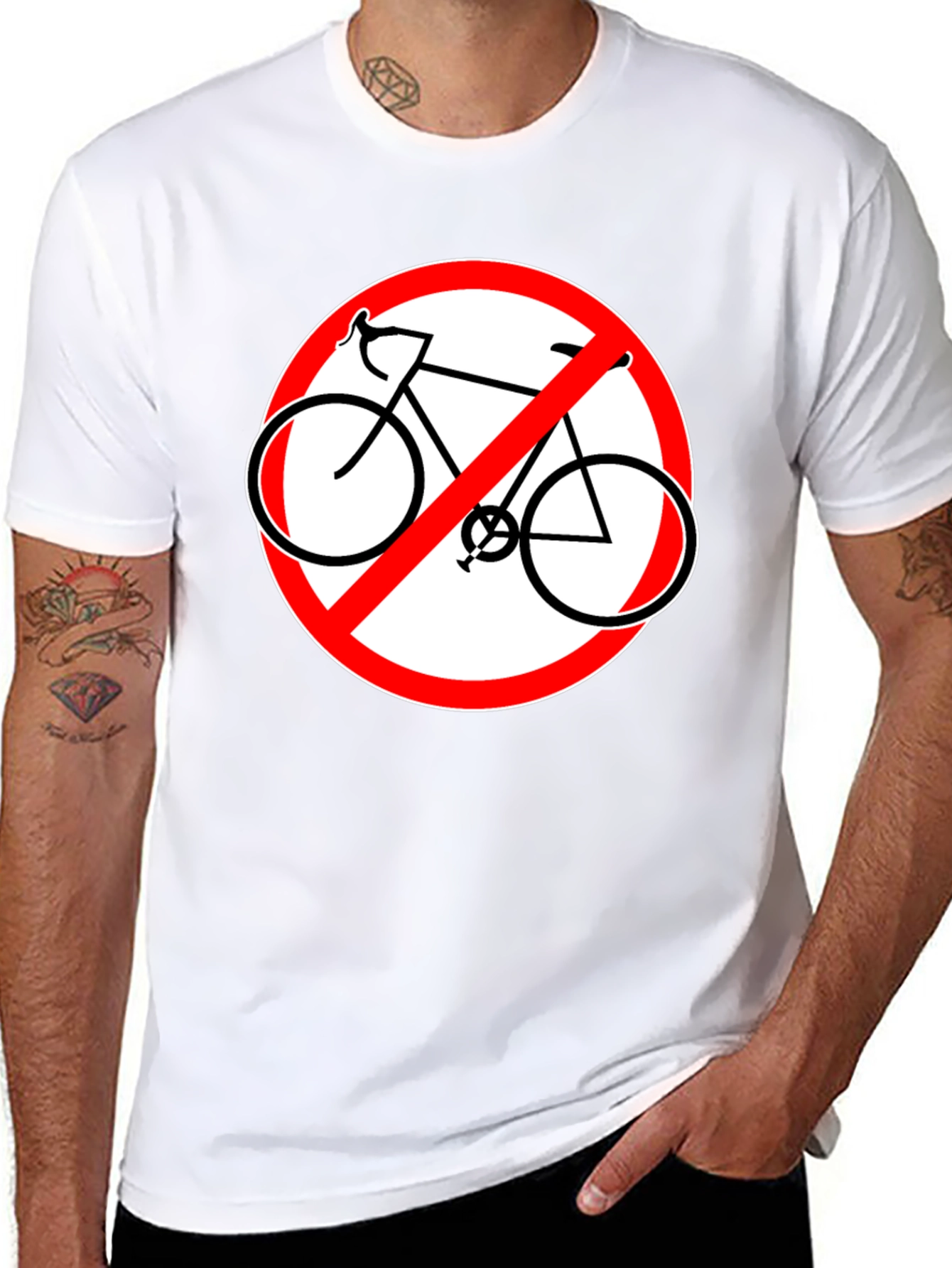 No Bicycles Allowed Graphic Black T-Shirt