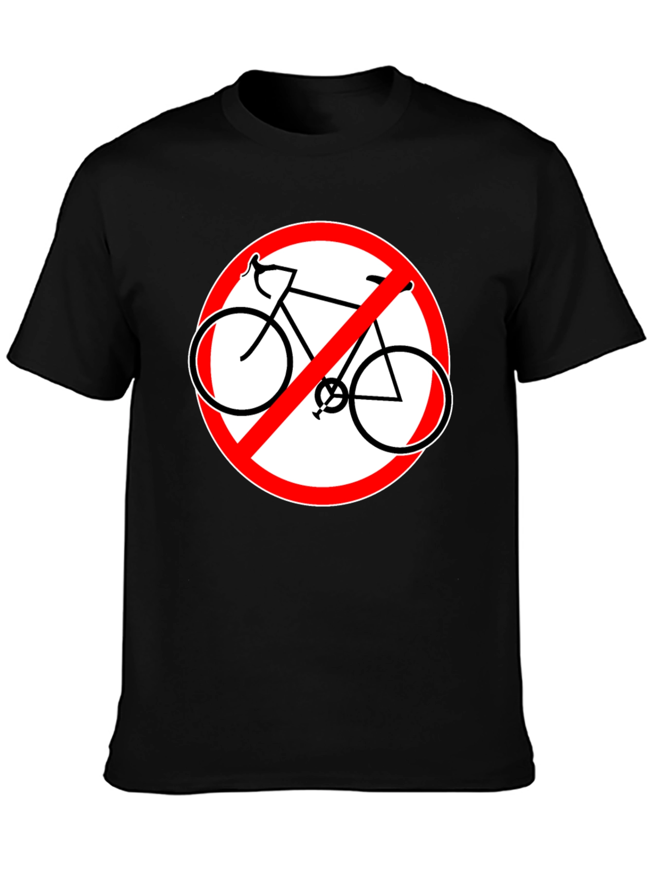No Bicycles Allowed Graphic Black T-Shirt