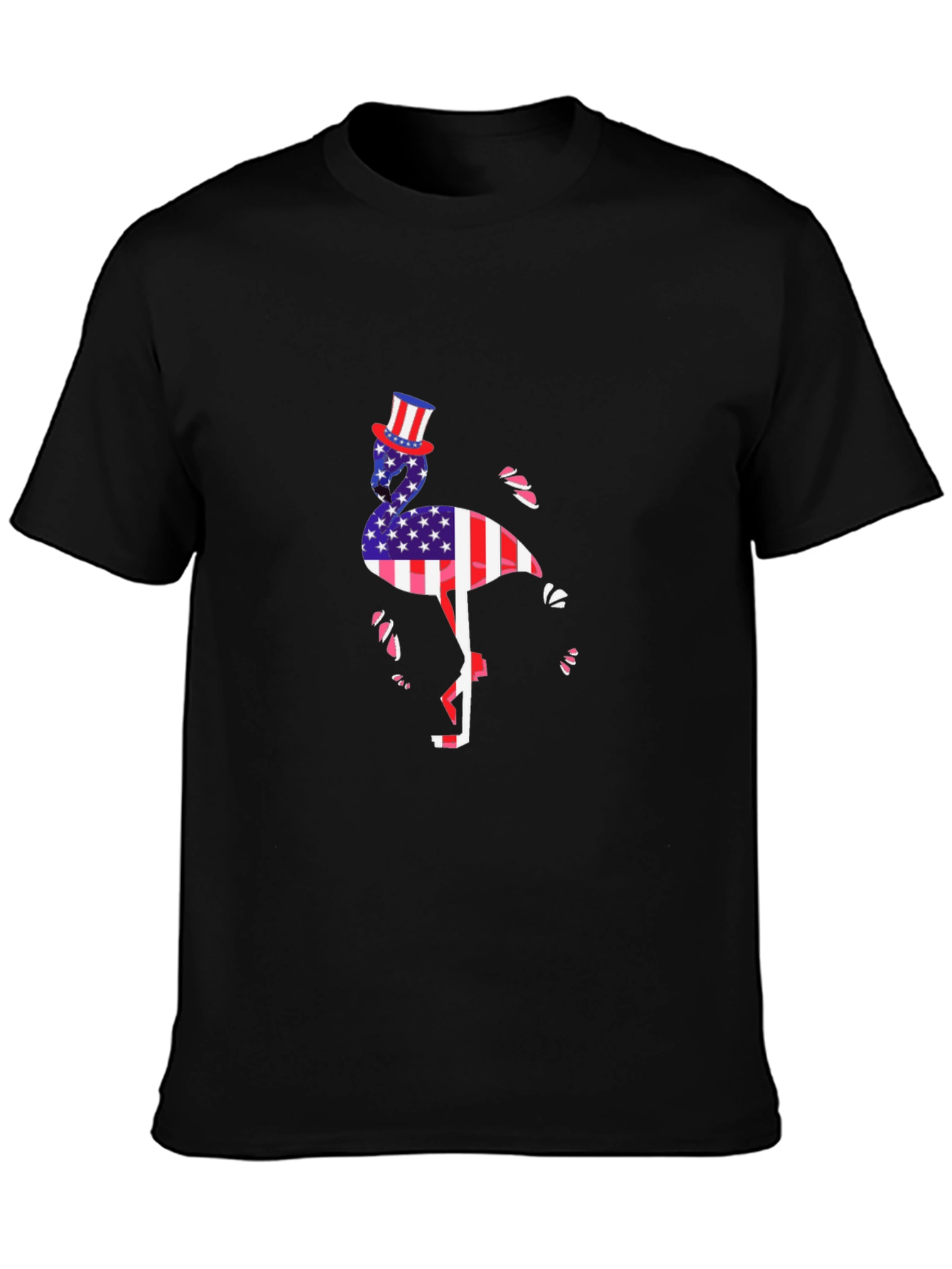 Patriotic Flamingo Graphic T-Shirt
