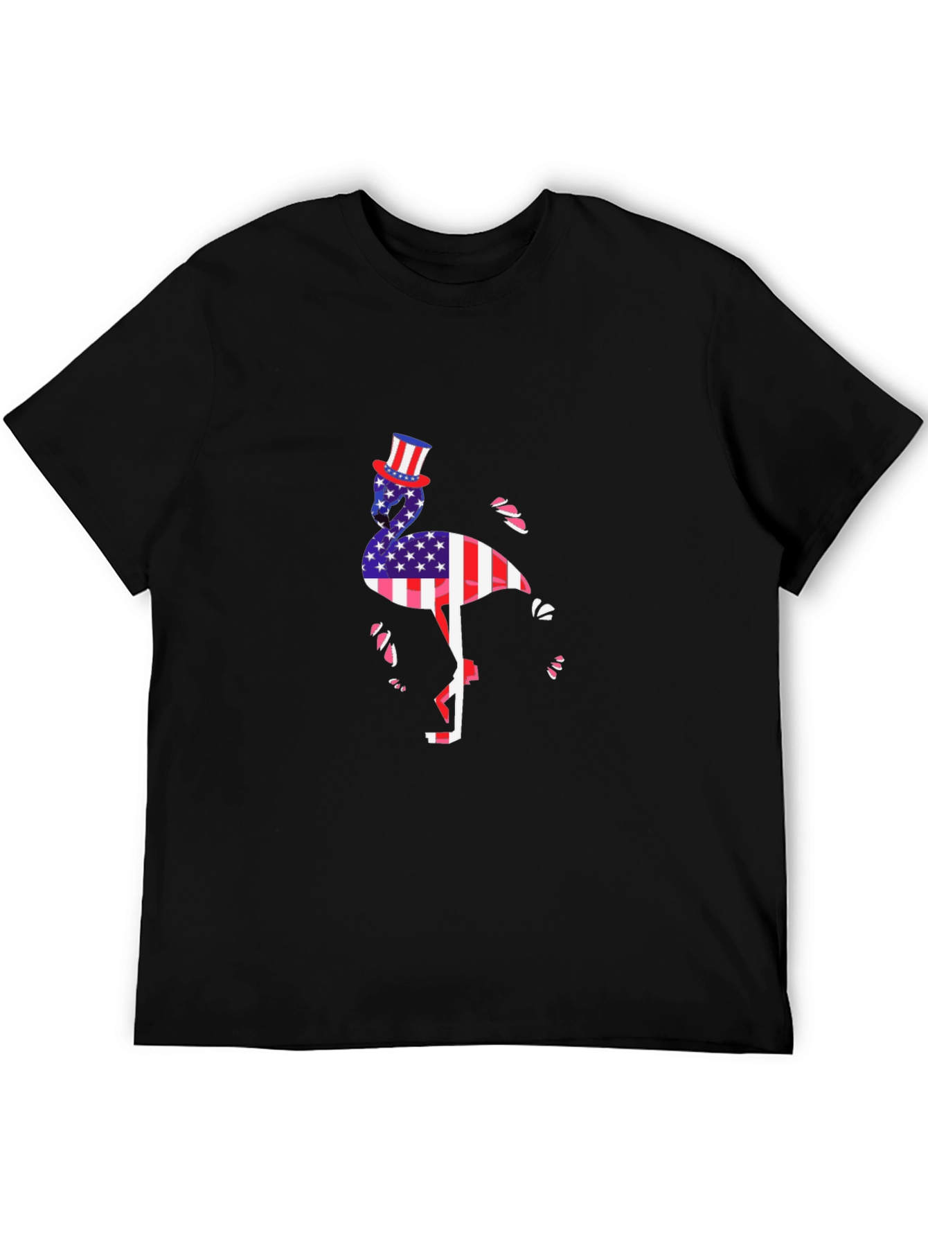 Patriotic Flamingo Graphic T-Shirt
