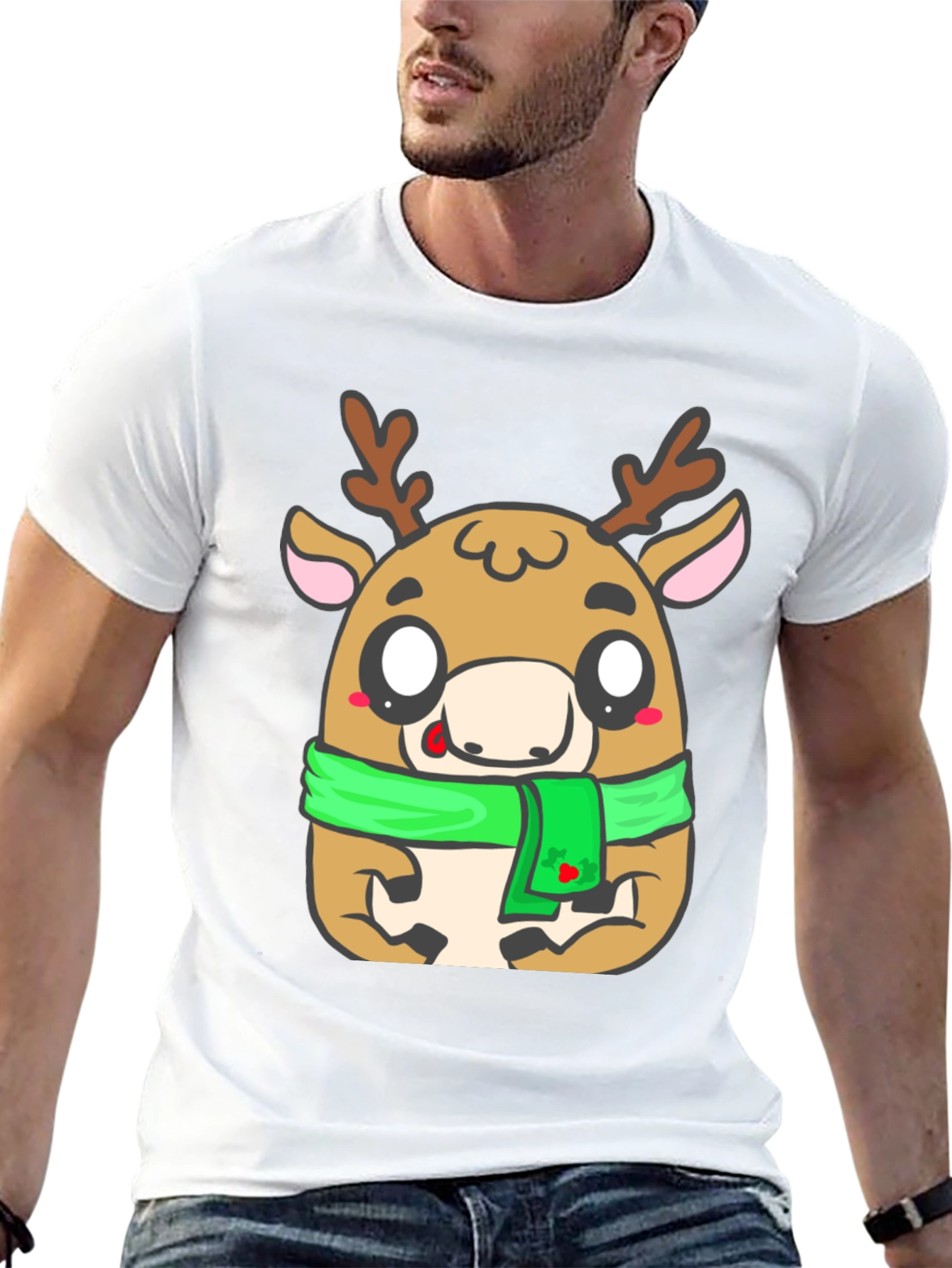 Reindeer Graphic Tee - Cute Christmas Style