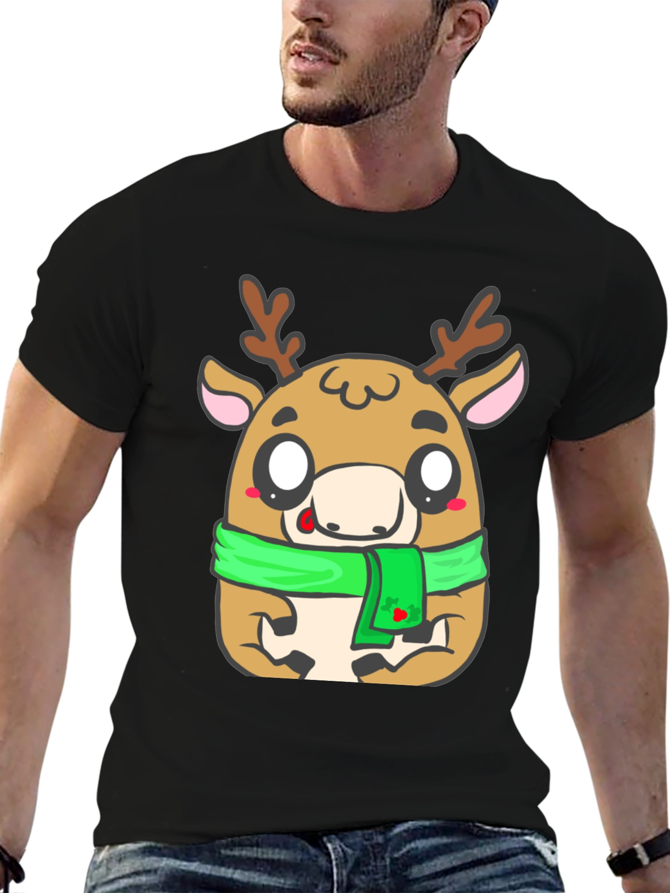Reindeer Graphic Tee - Cute Christmas Style