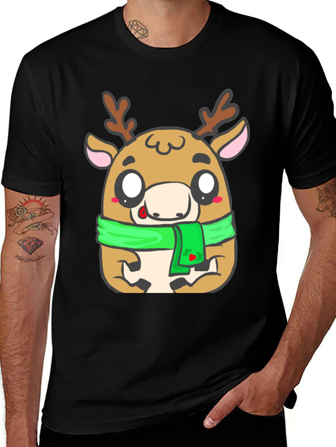 Reindeer Graphic Tee - Cute Christmas Style
