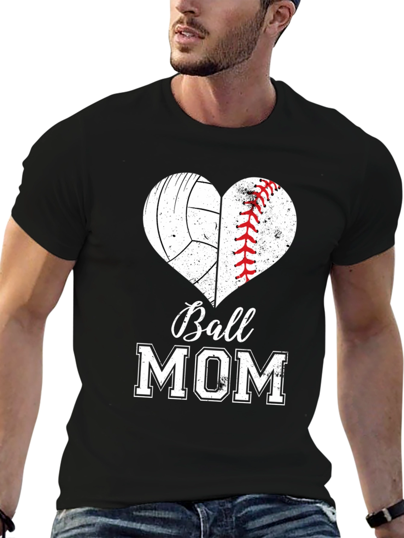 Ball Mom Heart Graphic Tee