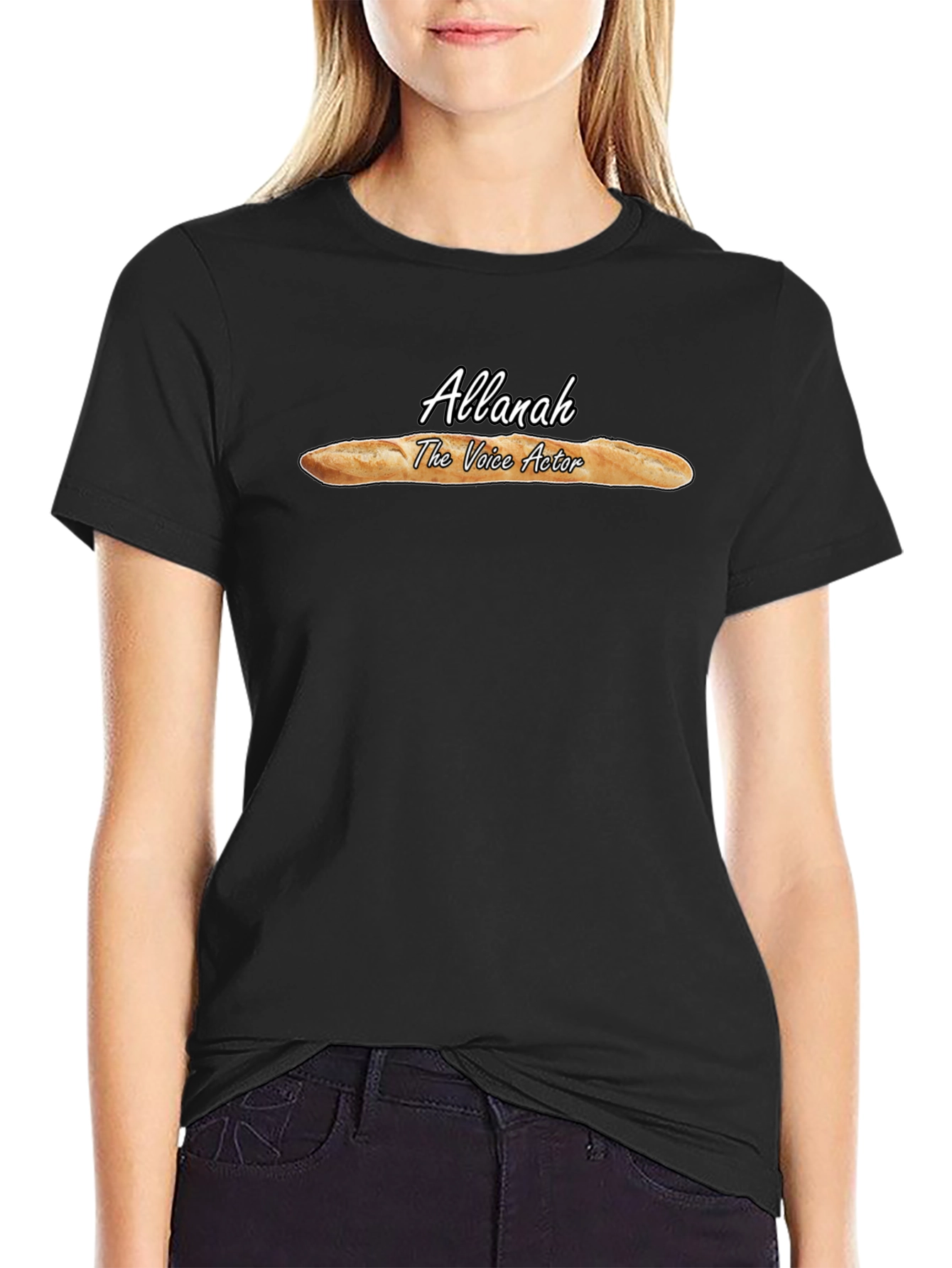 Allanah Voice Actor Baguette Black T-Shirt