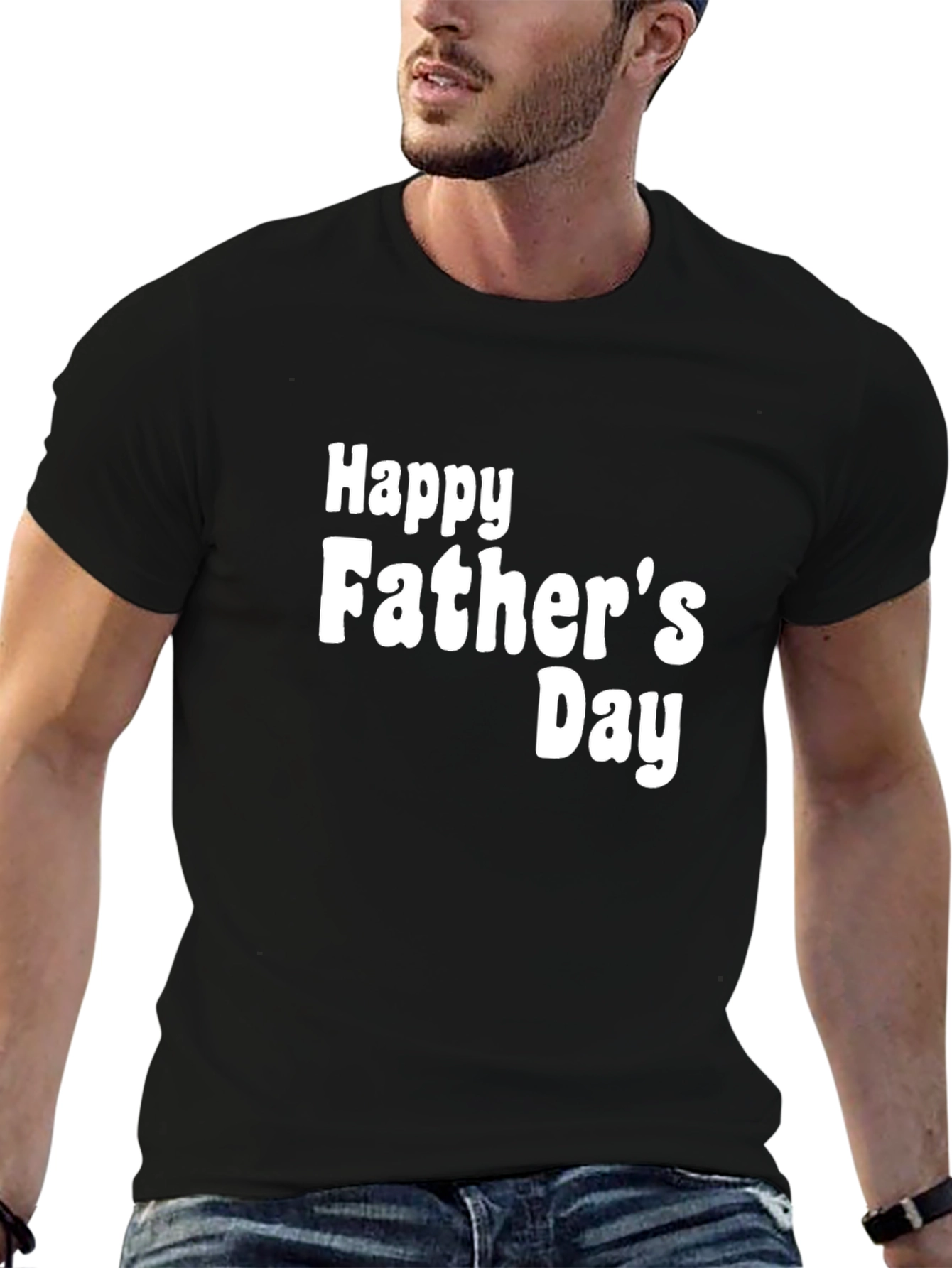 Happy Fathers Day Black T-Shirt