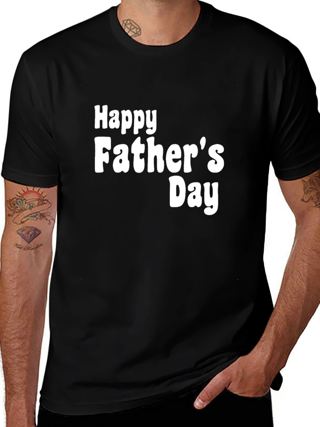Happy Fathers Day Black T-Shirt