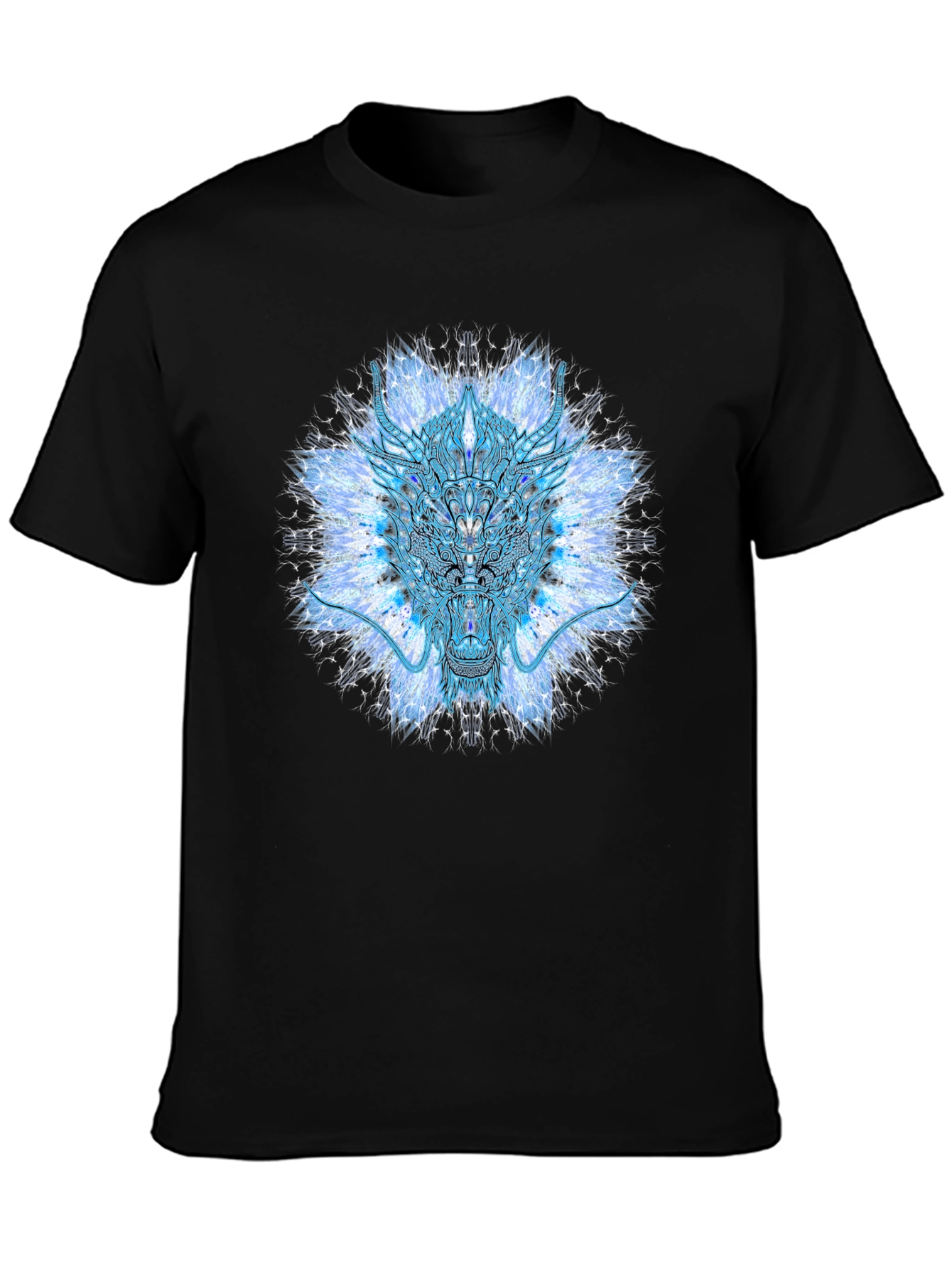 Psychedelic Dragon T-Shirt - Black Cotton Tee