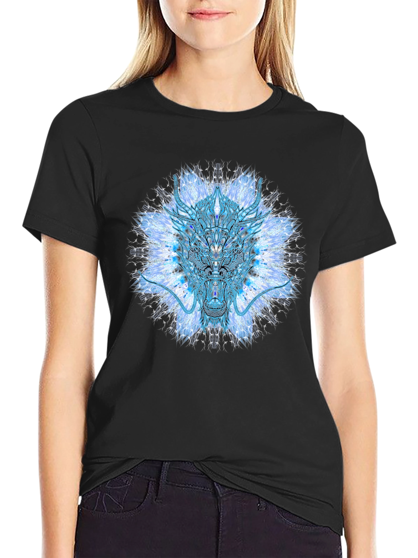 Psychedelic Dragon T-Shirt - Black Cotton Tee