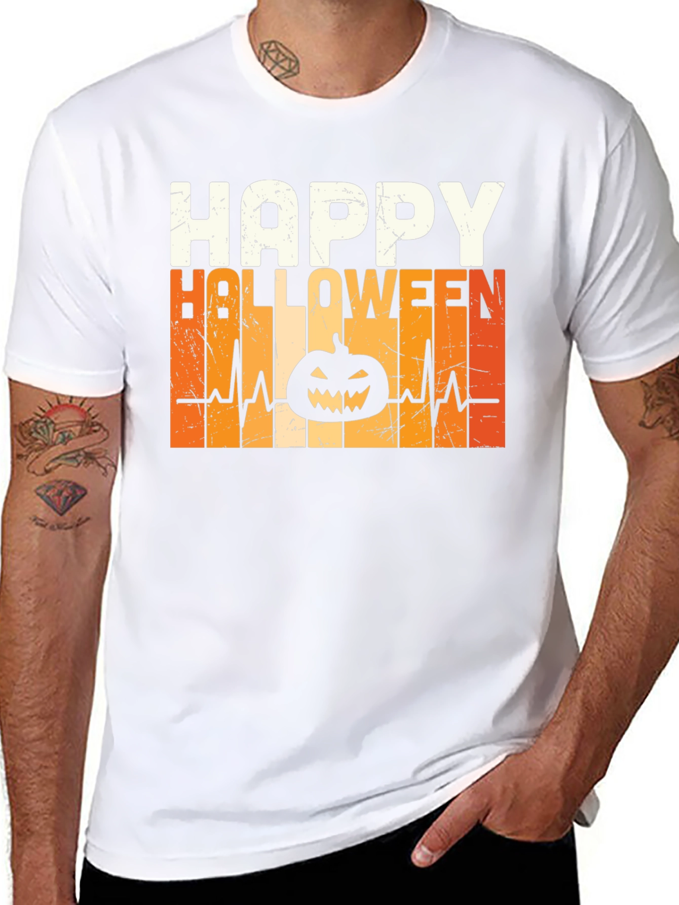 Happy Halloween Pumpkin Heartbeat T-Shirt
