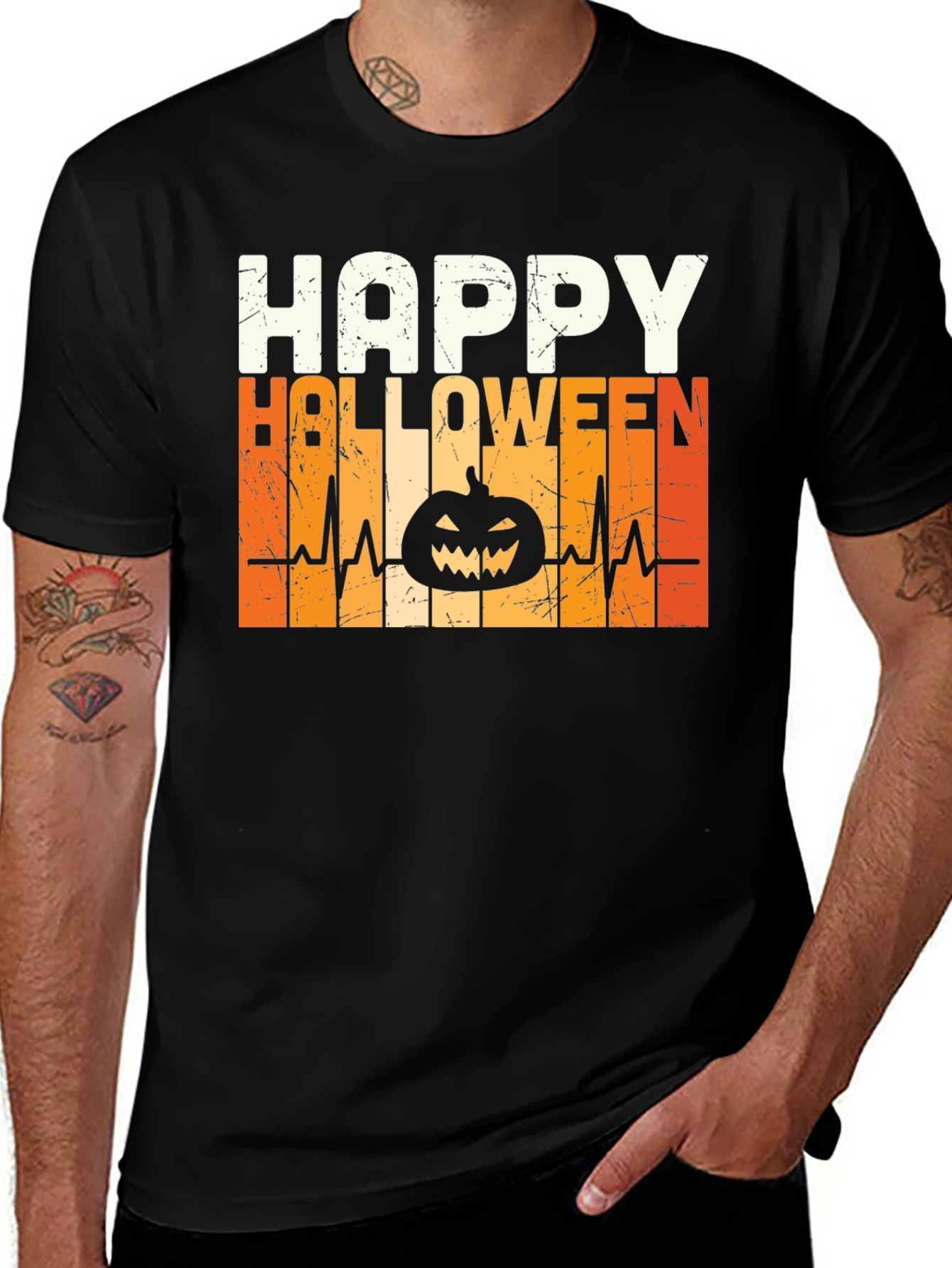 Happy Halloween Pumpkin Heartbeat T-Shirt