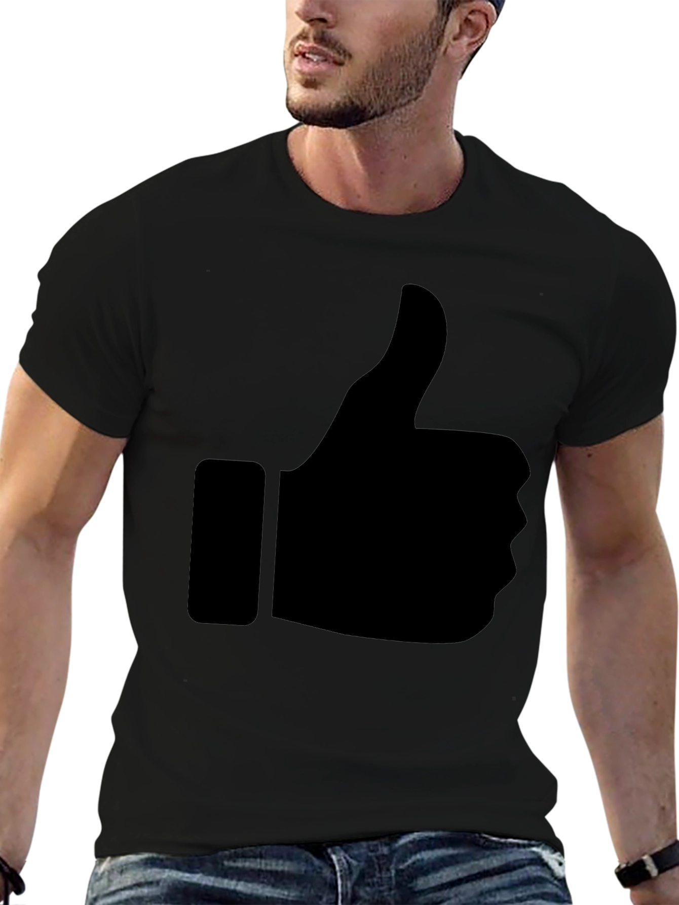 Black Thumbs Up Graphic Tee