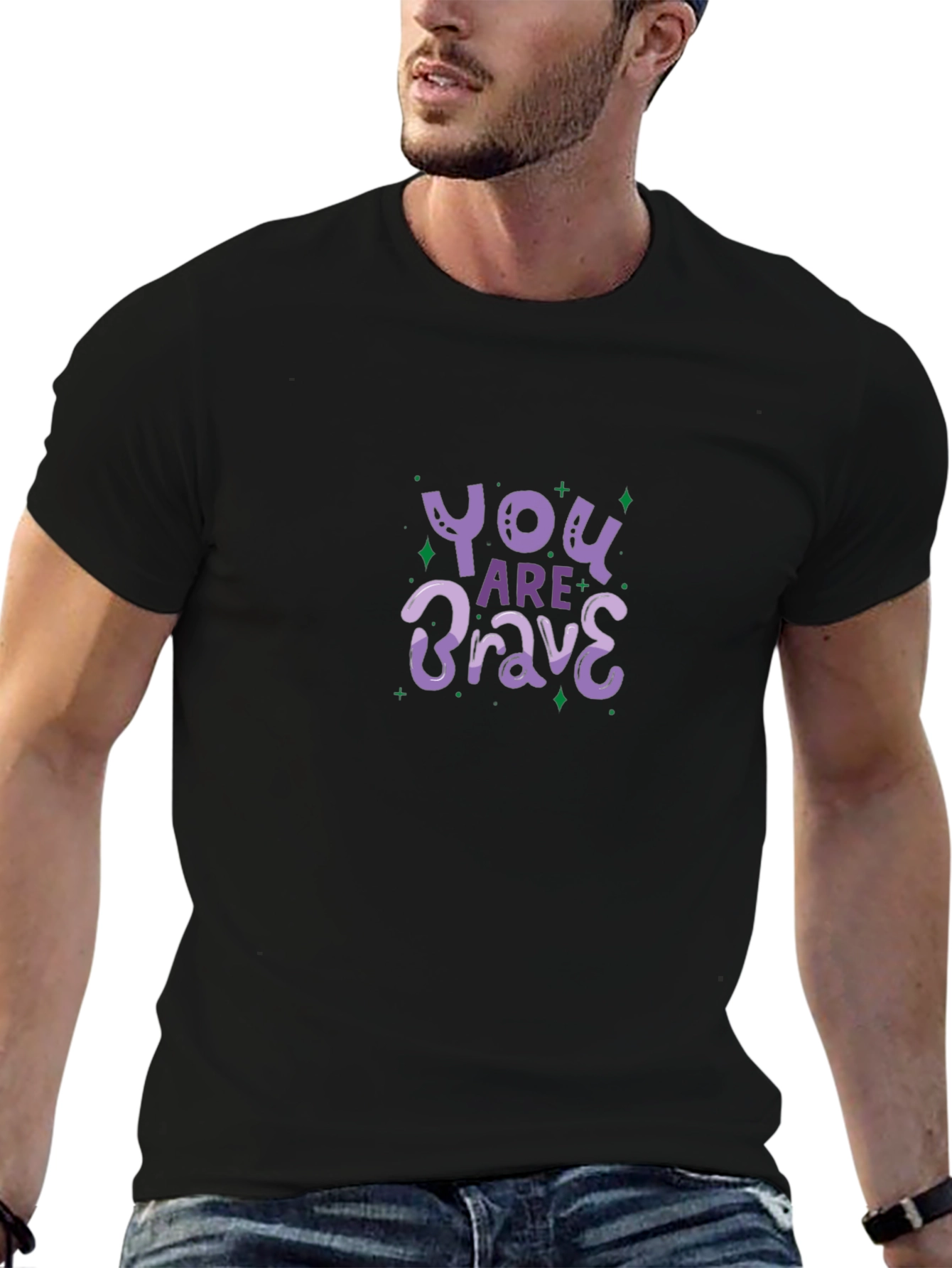 You Are Brave Graphic Tee - Unisex Black T-Shirt