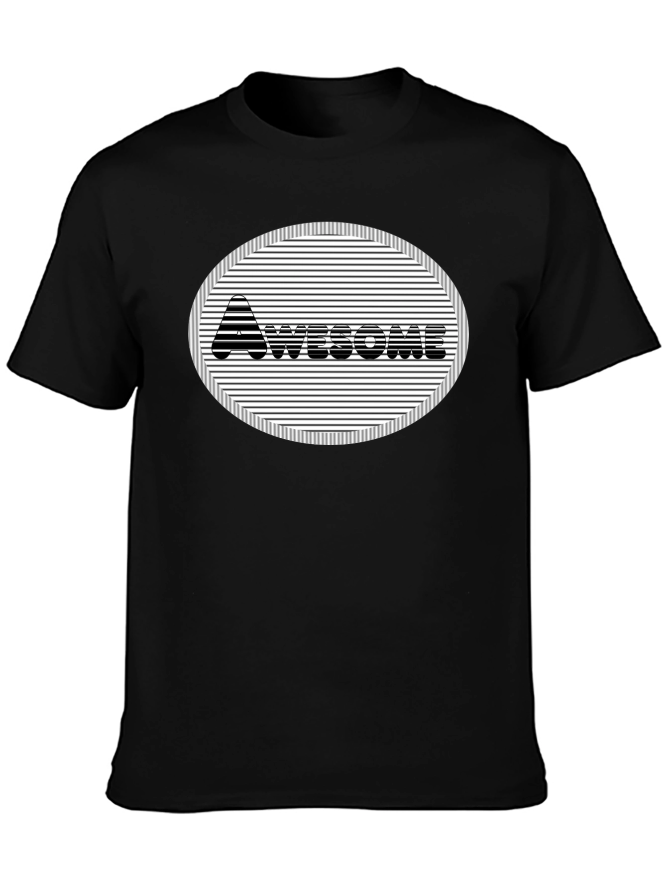 Awesome Black Graphic Tee - Mens Short Sleeve