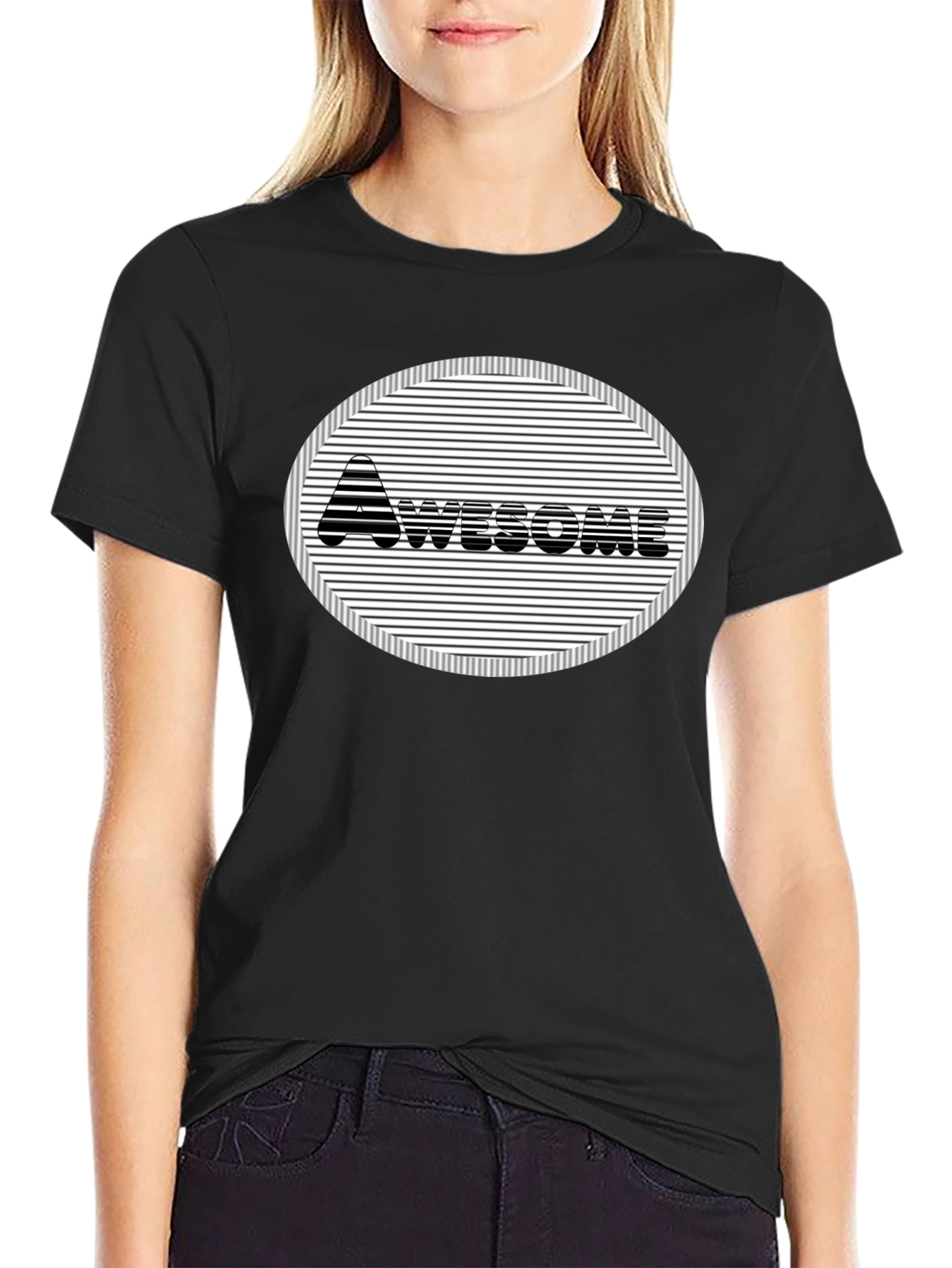 Awesome Black Graphic Tee - Mens Short Sleeve