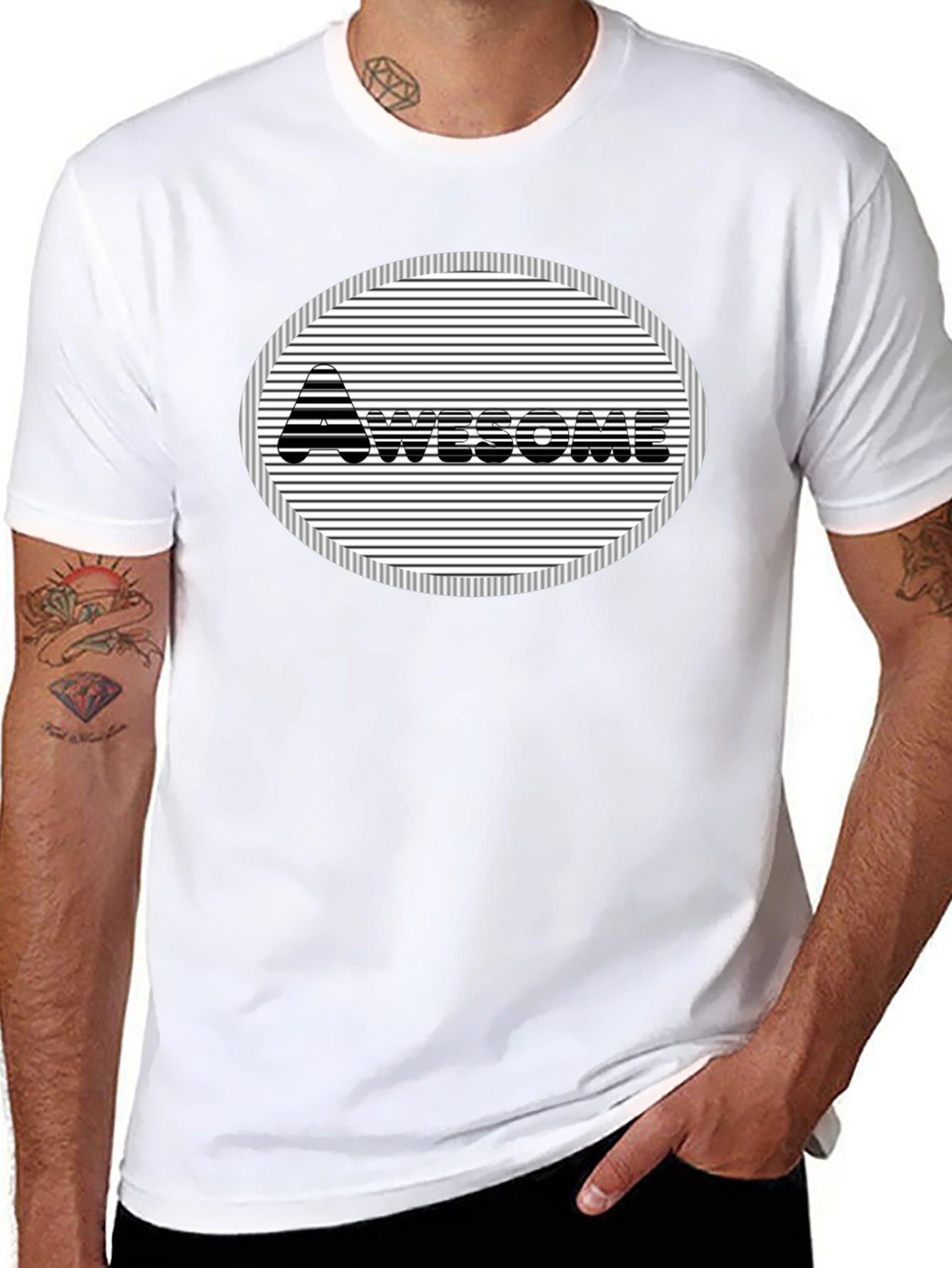 Awesome Black Graphic Tee - Mens Short Sleeve