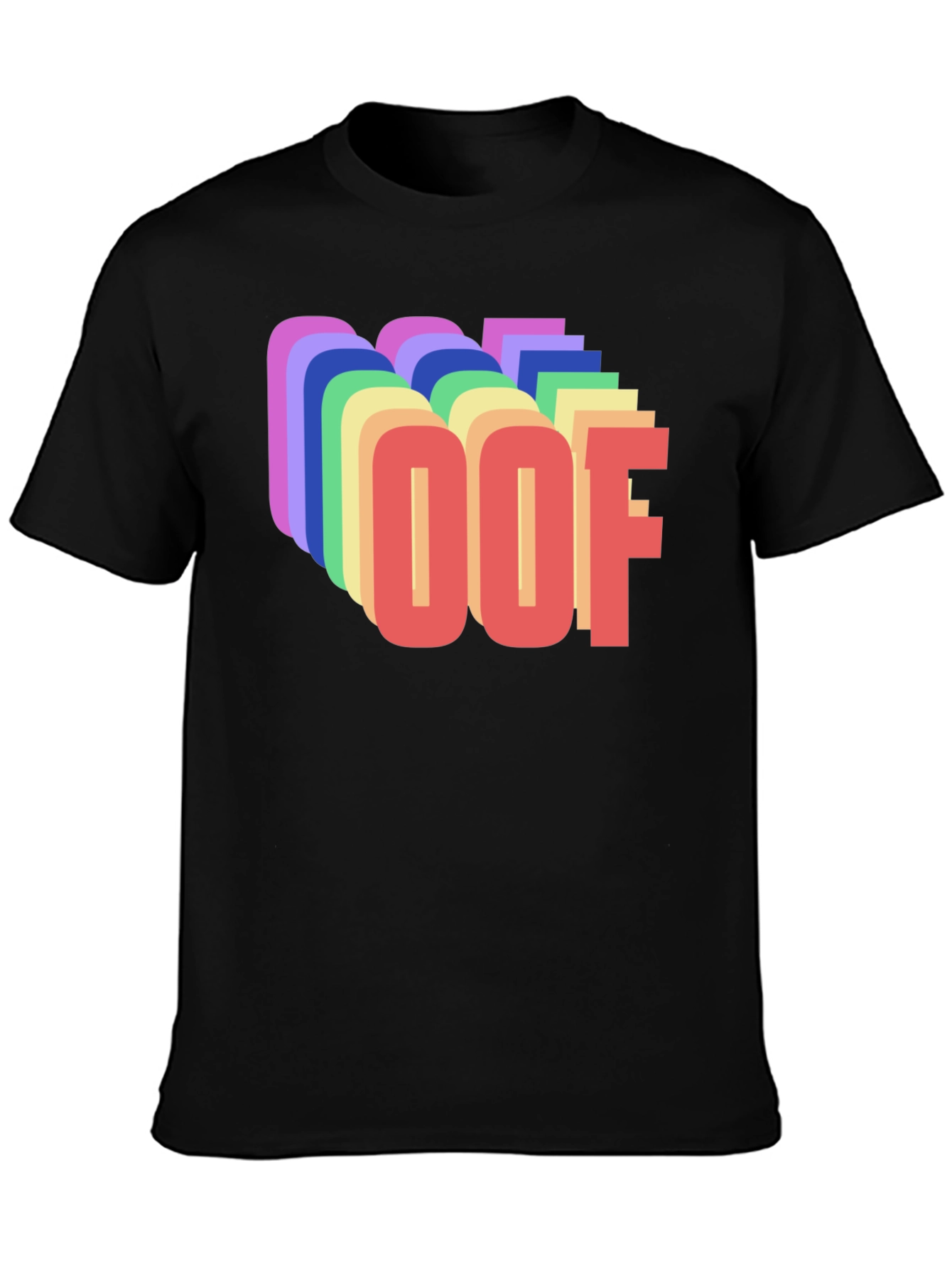 Retro OOF Graphic T-Shirt - Black Crew Neck Tee