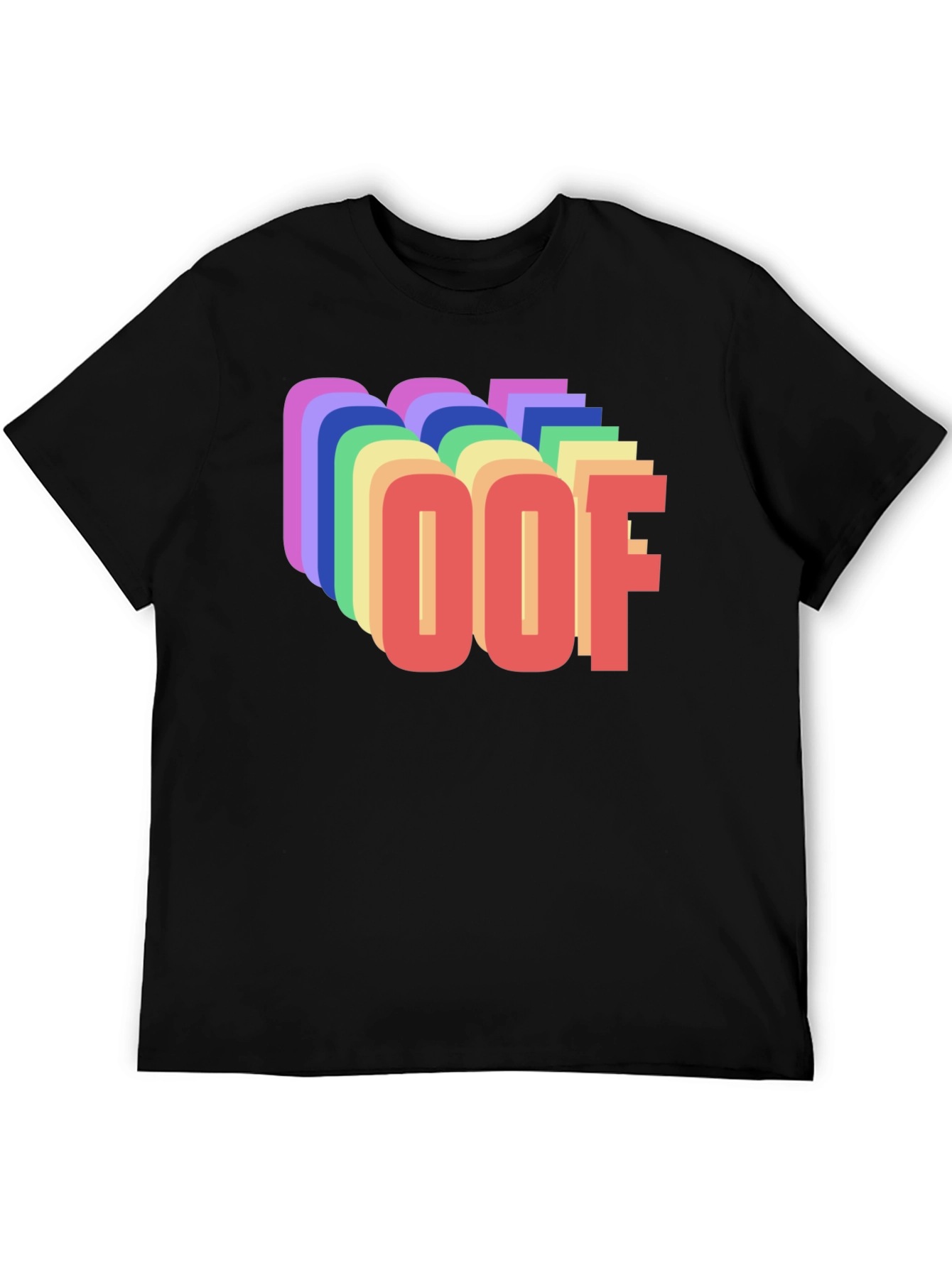 Retro OOF Graphic T-Shirt - Black Crew Neck Tee