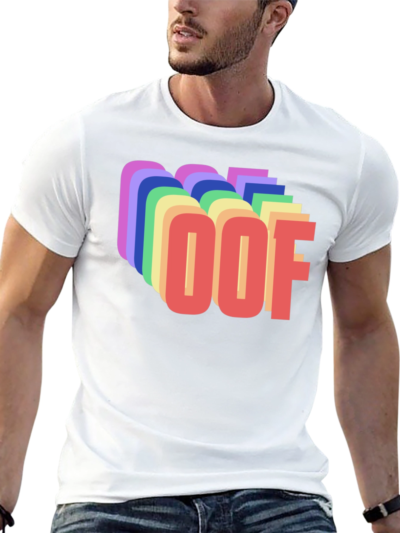 Retro OOF Graphic T-Shirt - Black Crew Neck Tee