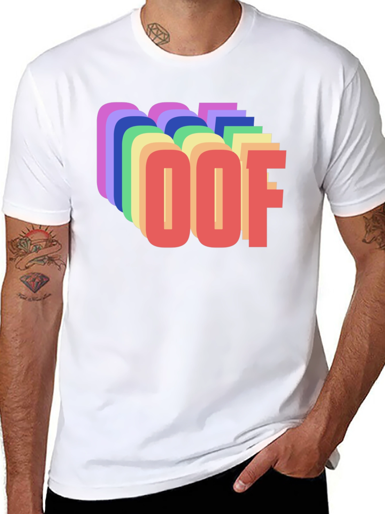 Retro OOF Graphic T-Shirt - Black Crew Neck Tee