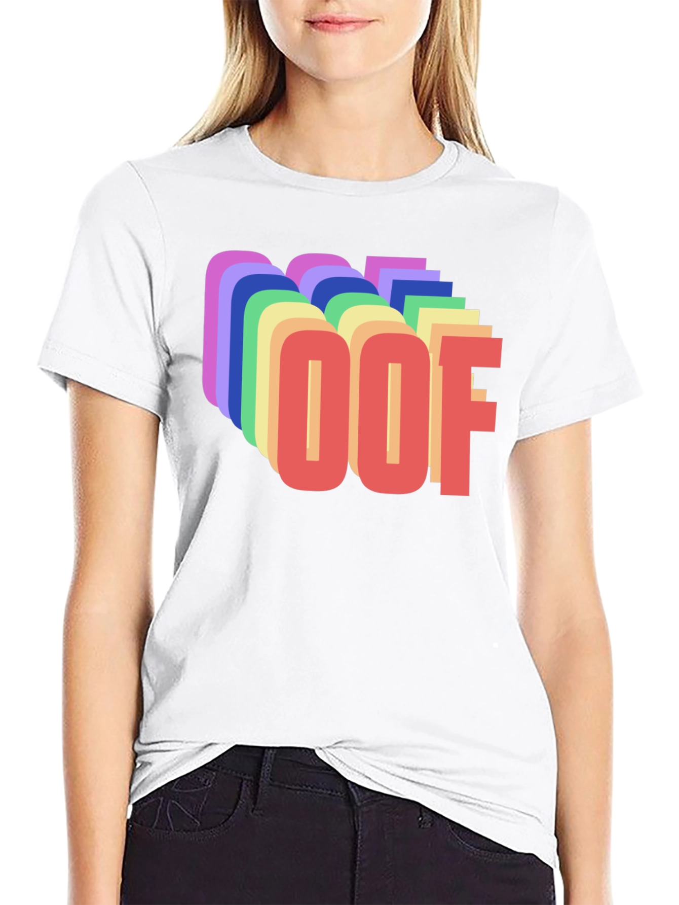 Retro OOF Graphic T-Shirt - Black Crew Neck Tee