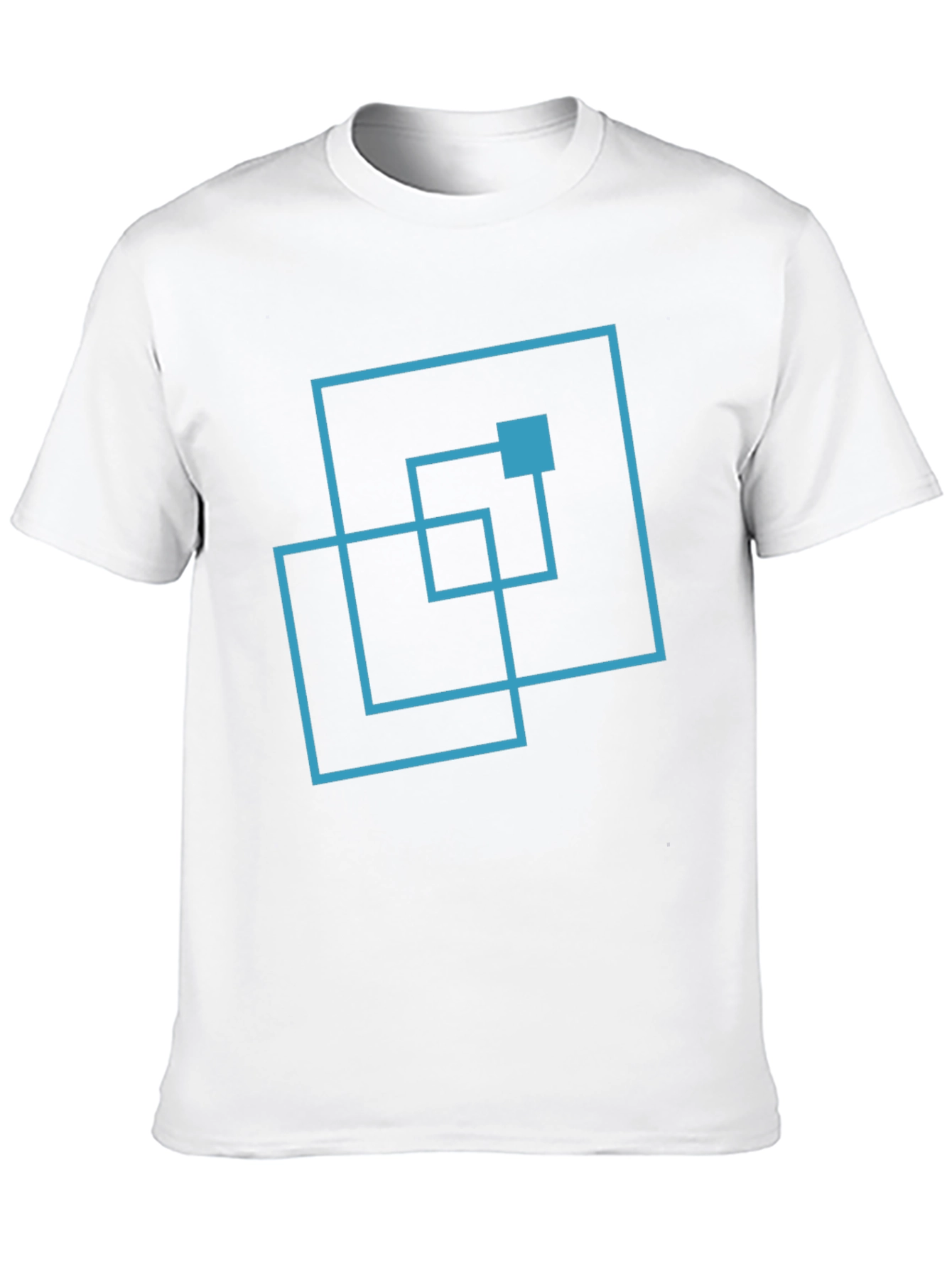 Abstract Geometric Square Design Black T-Shirt