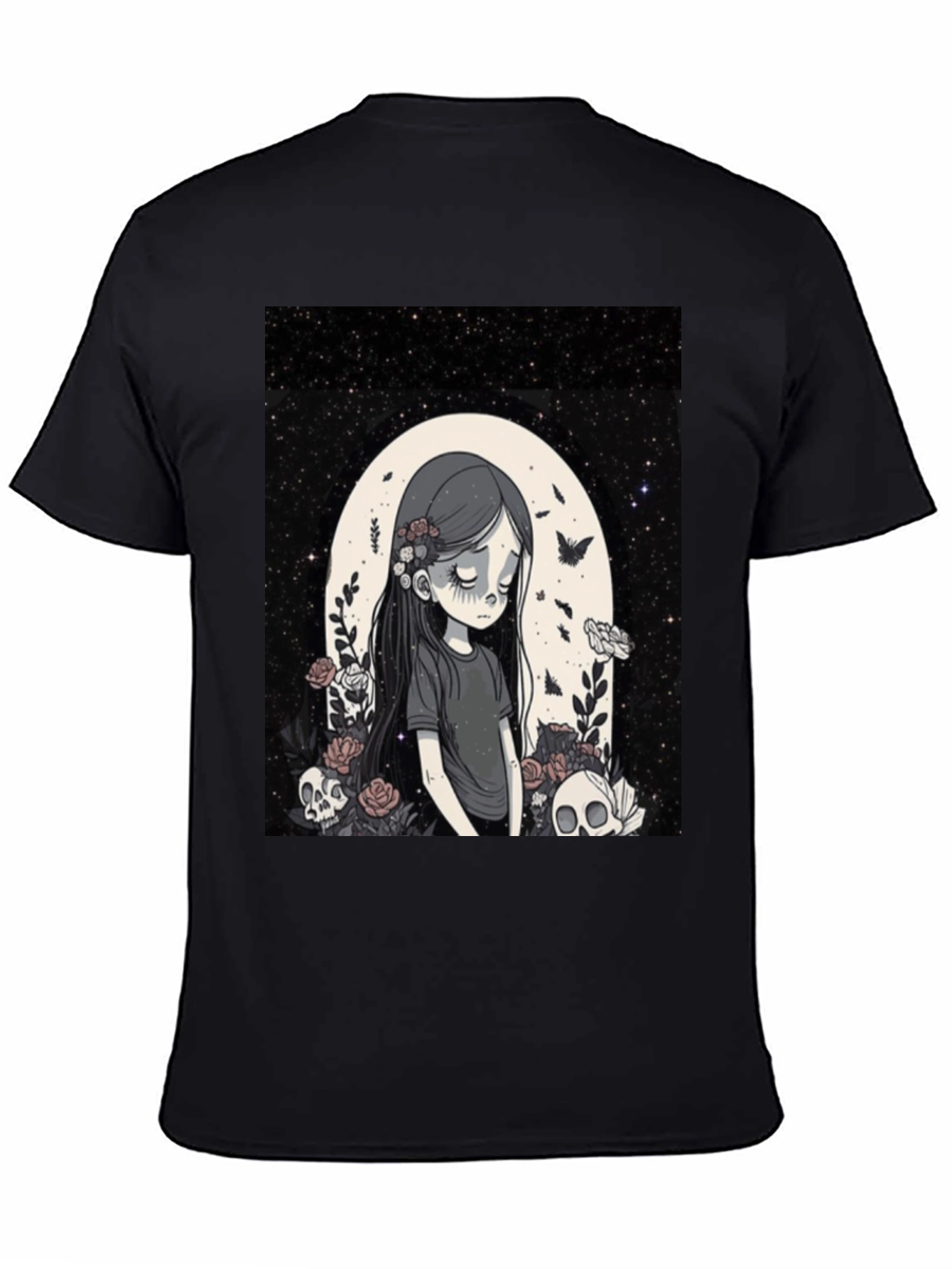 Gothic Girl Graphic Tee - Emo Style T-Shirt