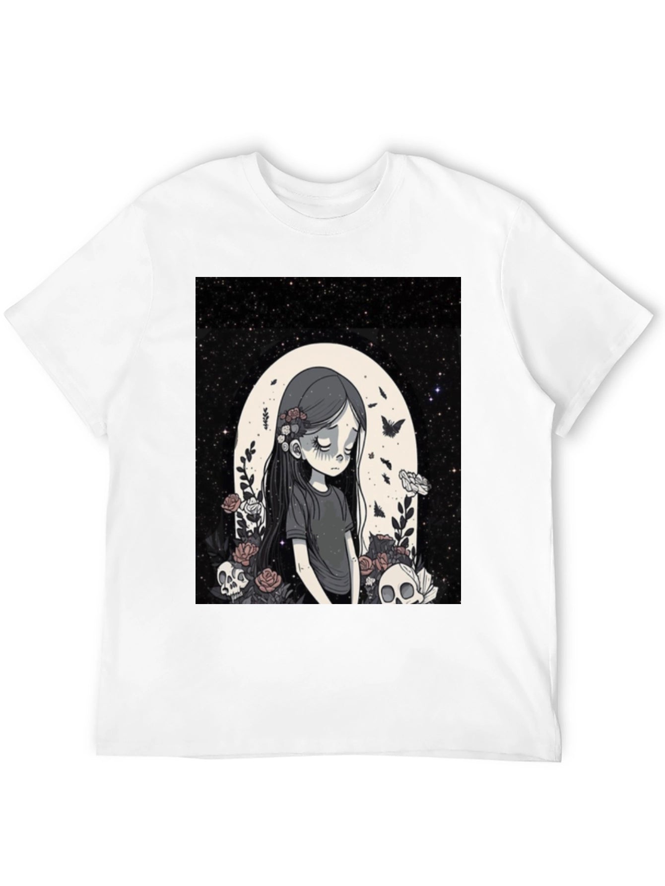 Gothic Girl Graphic Tee - Emo Style T-Shirt