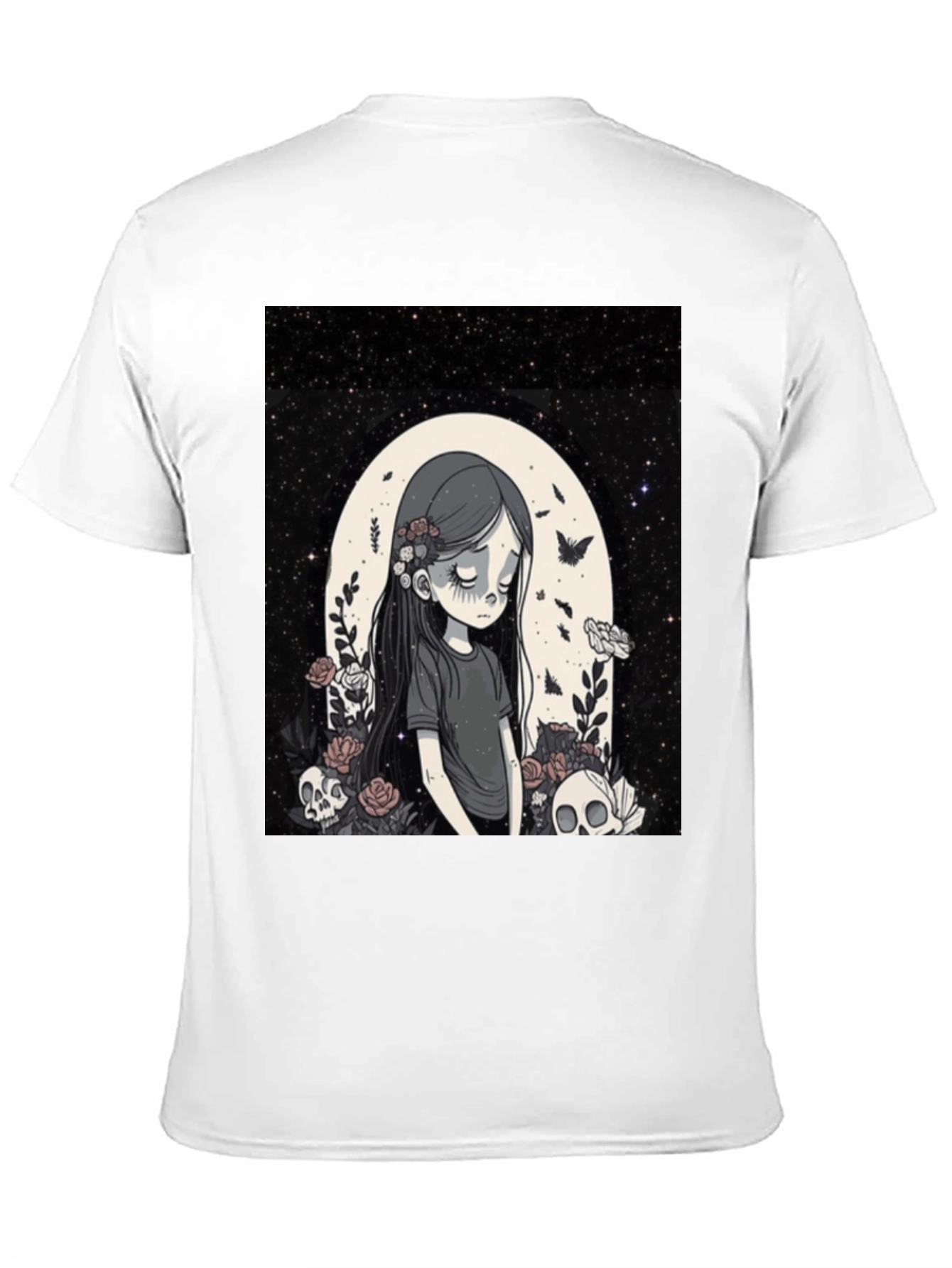 Gothic Girl Graphic Tee - Emo Style T-Shirt